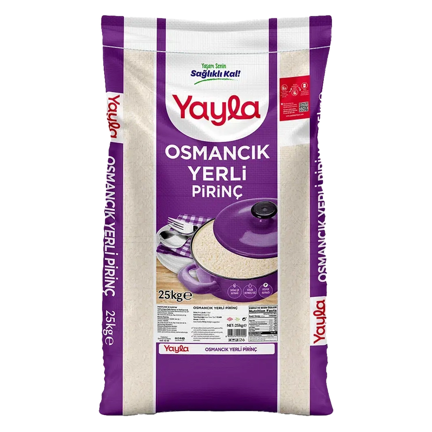 Yayla Osmancık Yerli Pirinç 25 Kg Uzun Tane Tip C 1. Sınıf
