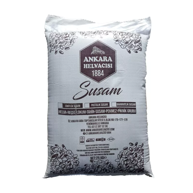 Ankara Helvacısı Pastalık Beyaz Susam 25 kg (Çuval)