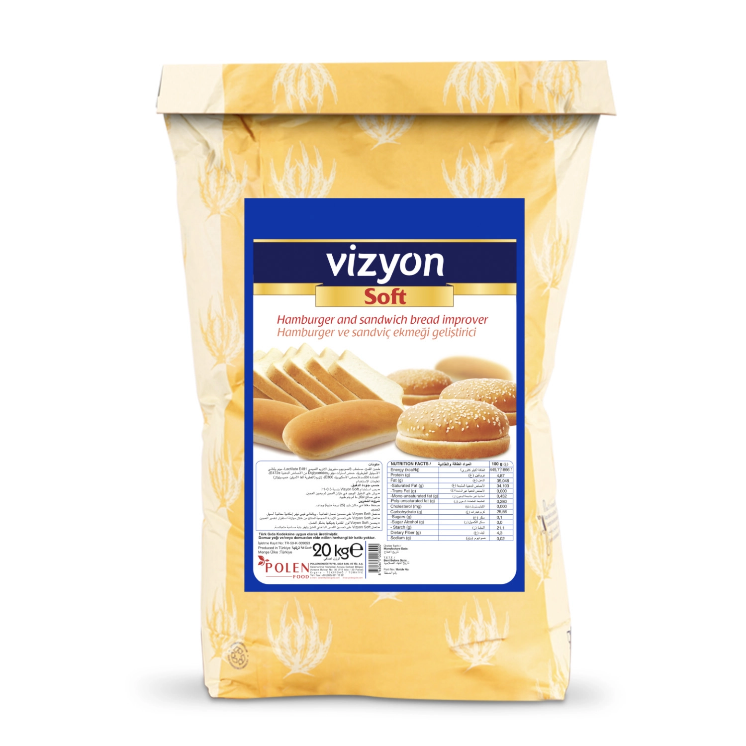 Vizyon Soft Hamburger ve Sandviç Ekmek Geliştirici 20 kg