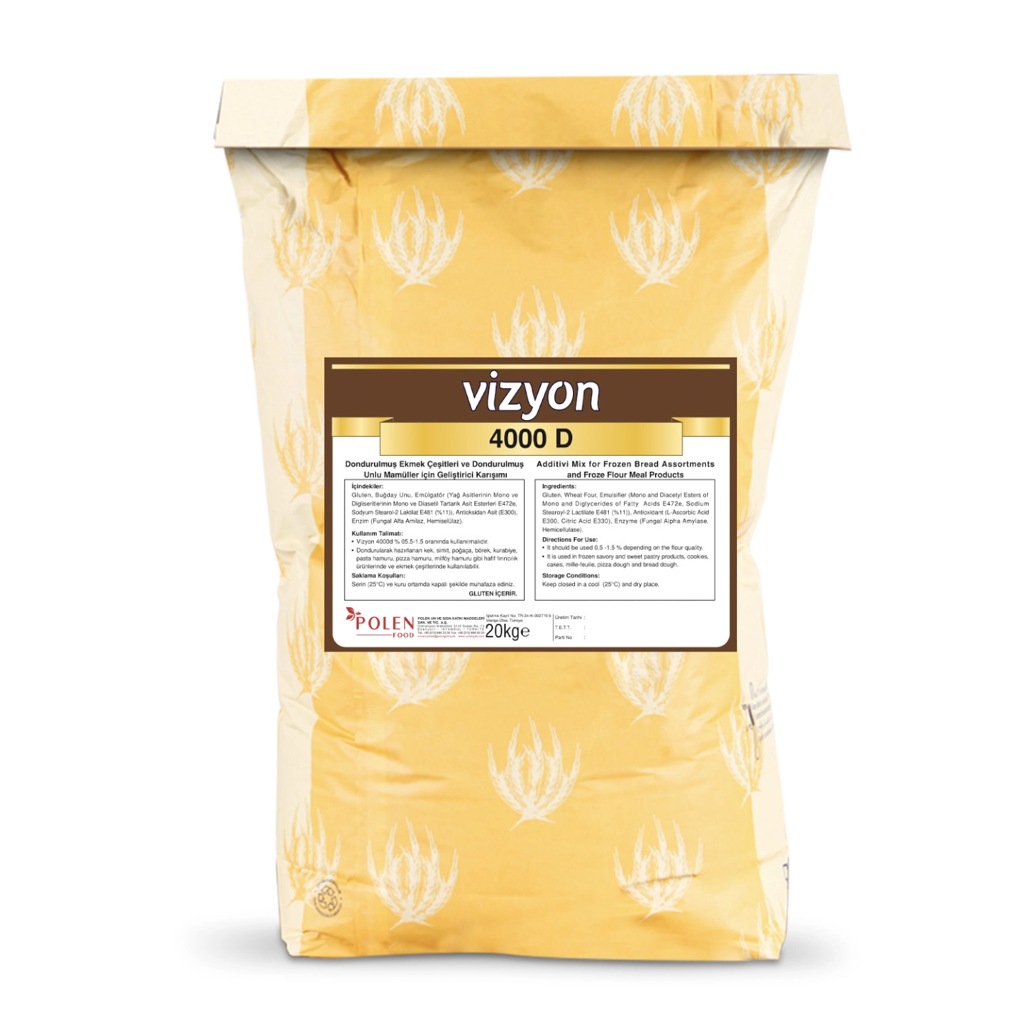 Vizyon 4000 D Dondurulmuş Hamur Geliştirici Karışım 20 kg