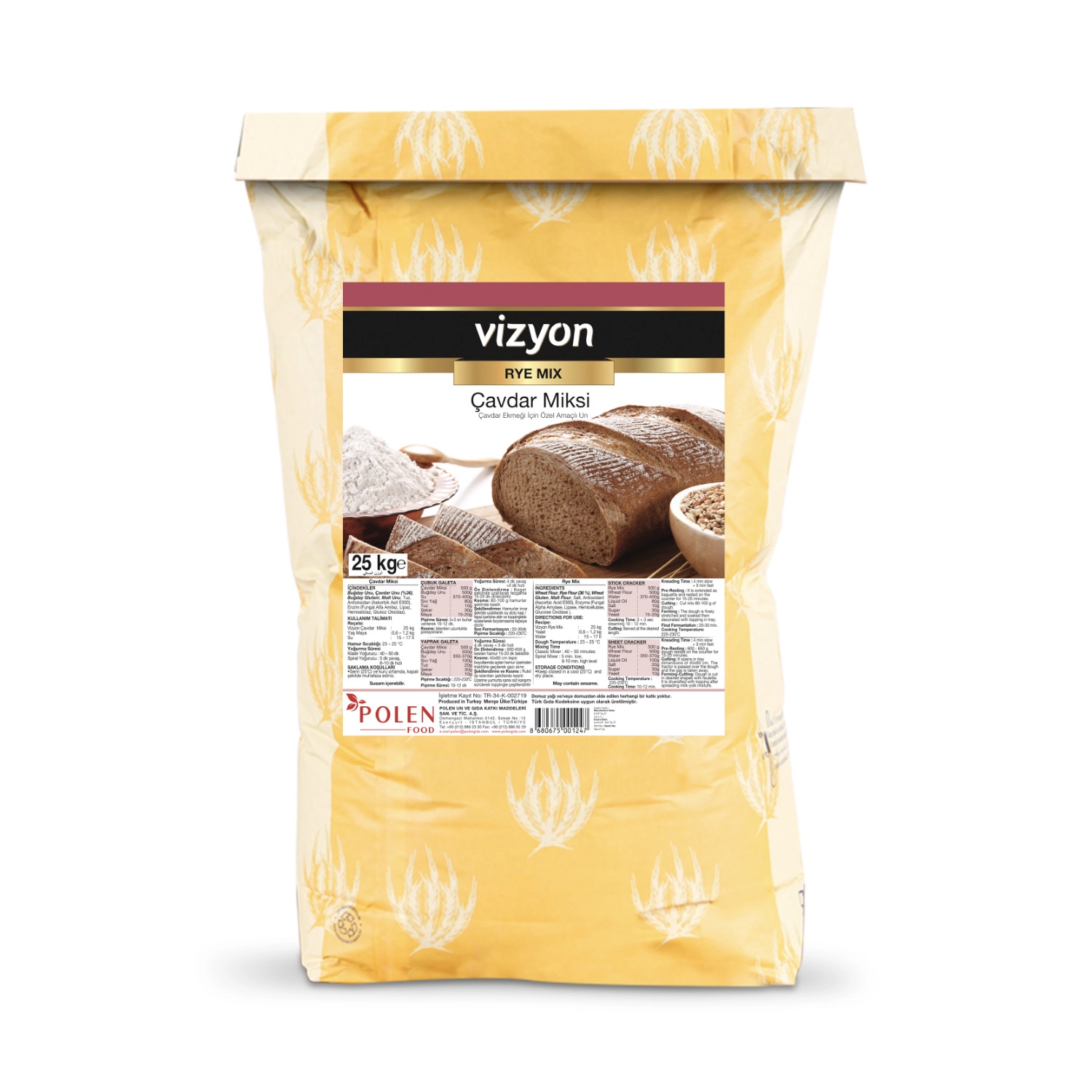 Vizyon Çavdar Miksi 25 Kg - Çavdar Ekmeği İçin Özel Amaçlı Un
