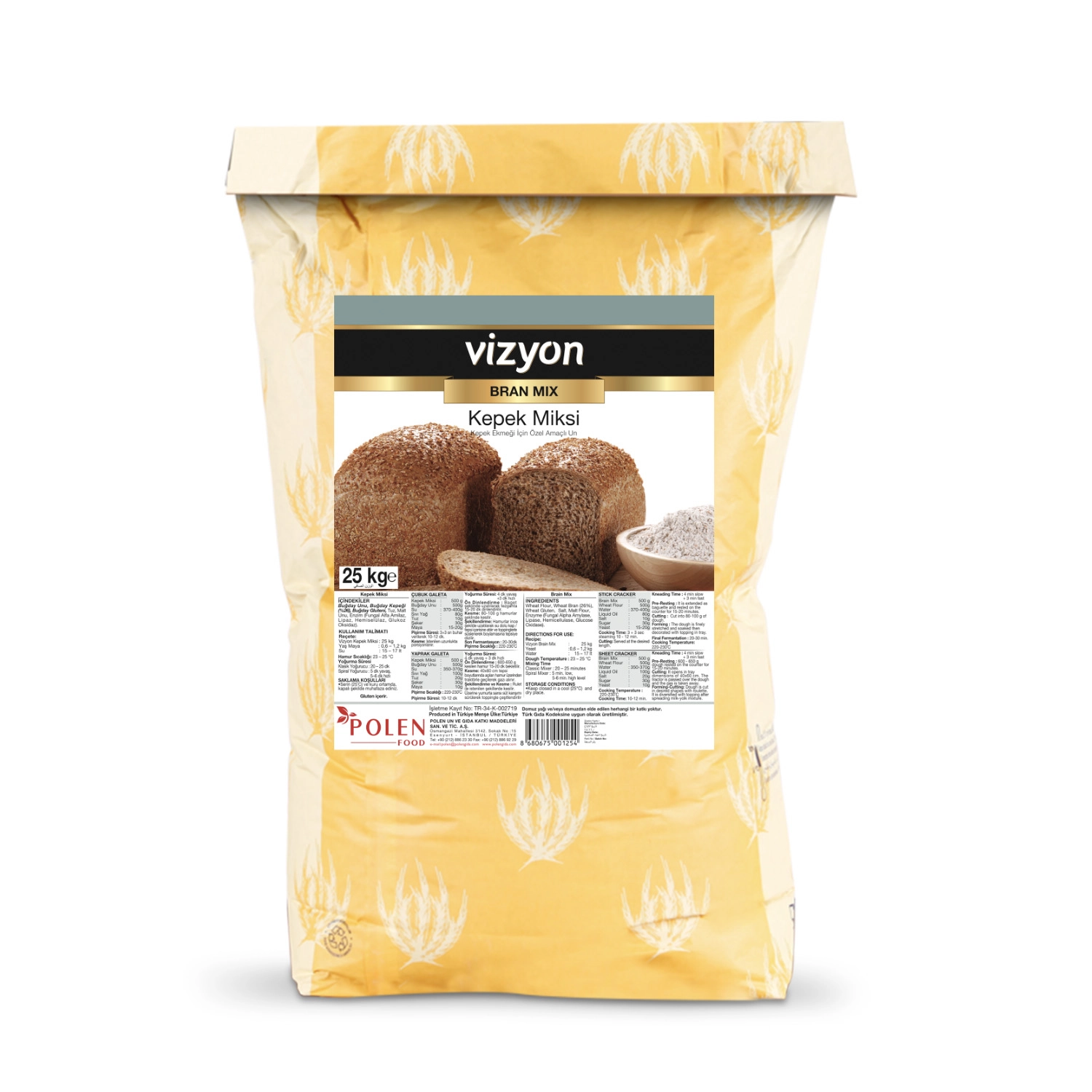 Vizyon Kepek Miksi 25 Kg - Kepek Ekmeği İçin Özel Amaçlı Un Karışımı