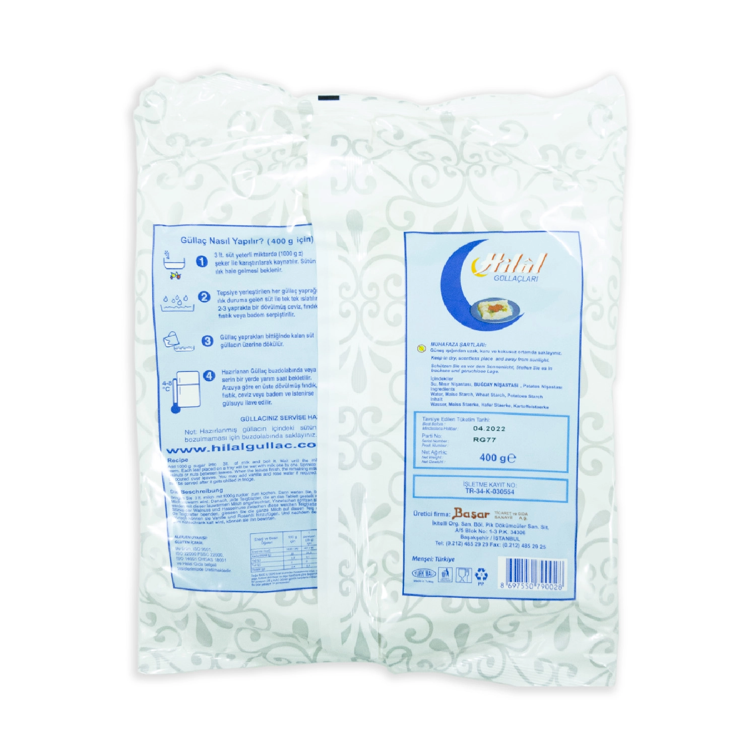 Hilal Geleneksel Güllaç 400 g X 6 Adet (Toplam 2,4 kg)