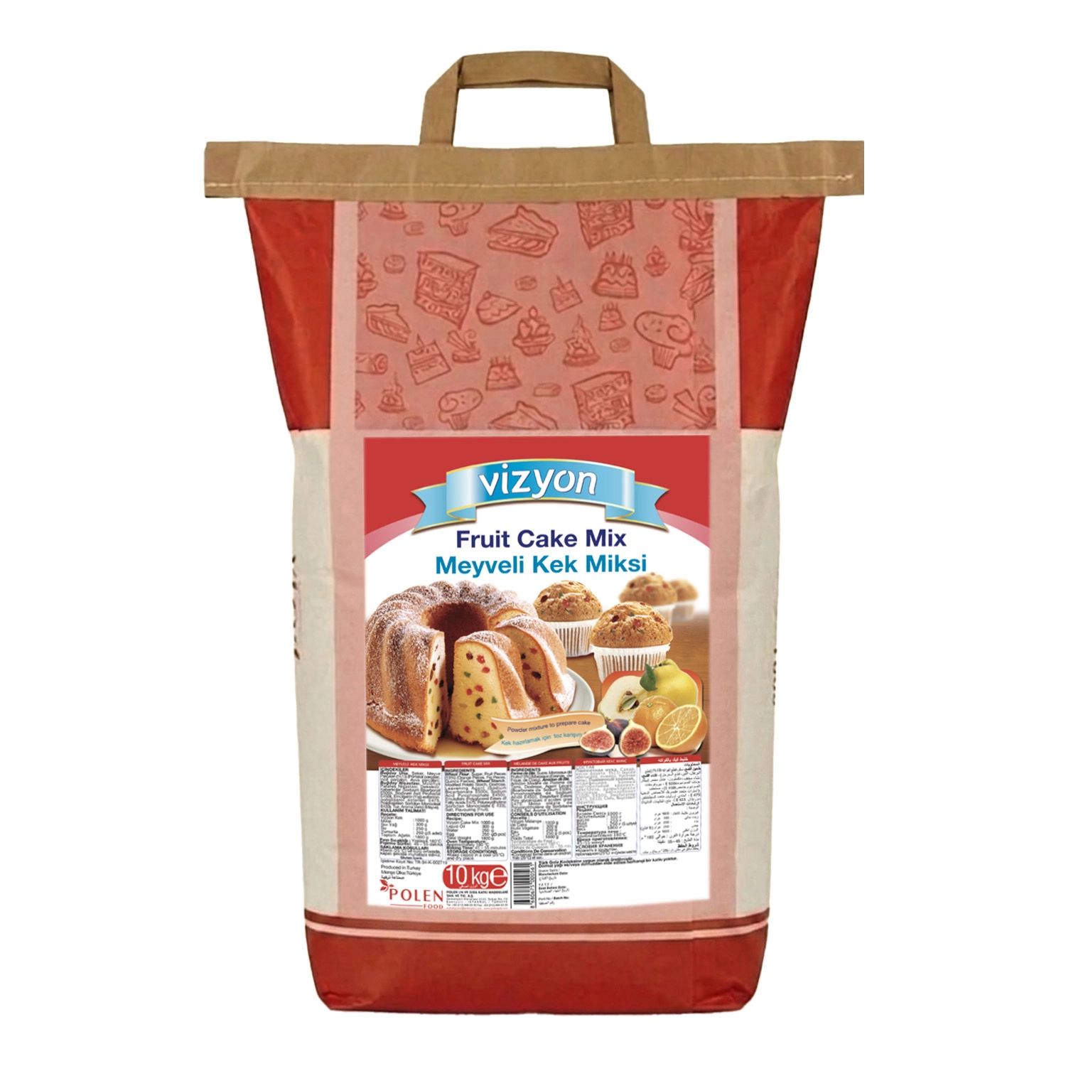 Vizyon Meyveli Kek Miksi 10 Kg - Kek Hazırlamak İçin Toz Karışım