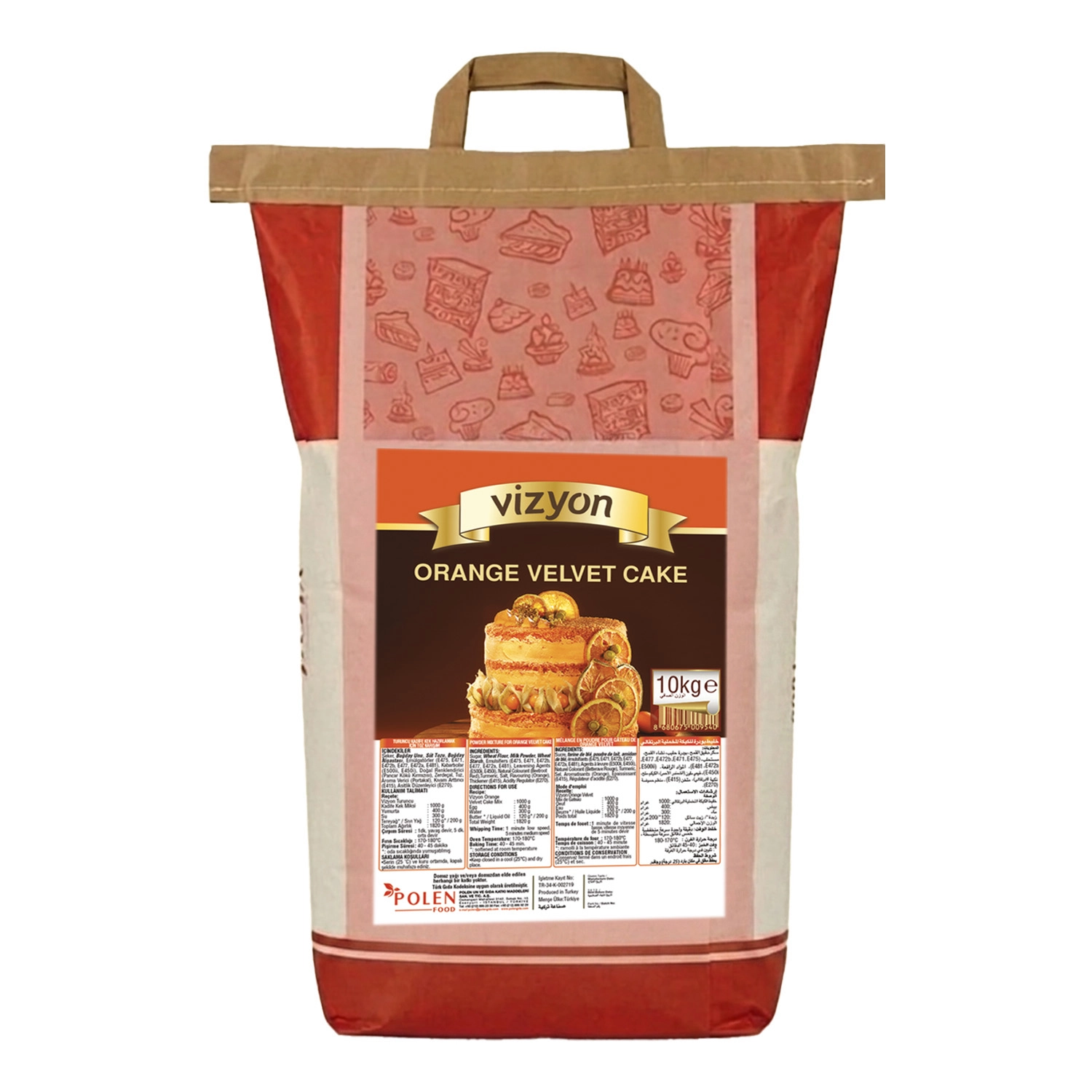 Vizyon Turuncu Kadife Kek Miksi (Orange Velvet) 10 Kg