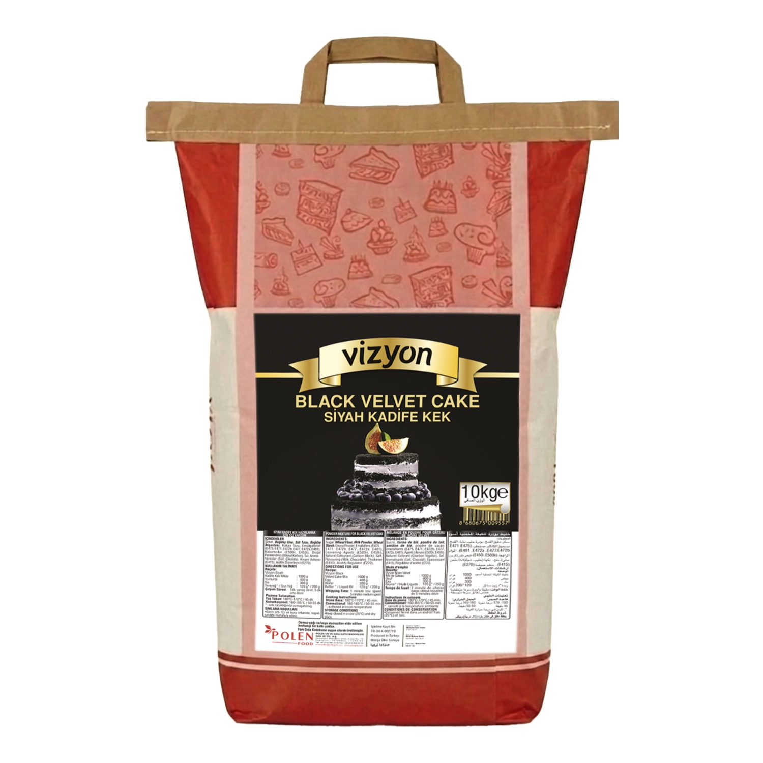 Vizyon Siyah Kadife Kek Miksi 10 Kg (Black Velvet)