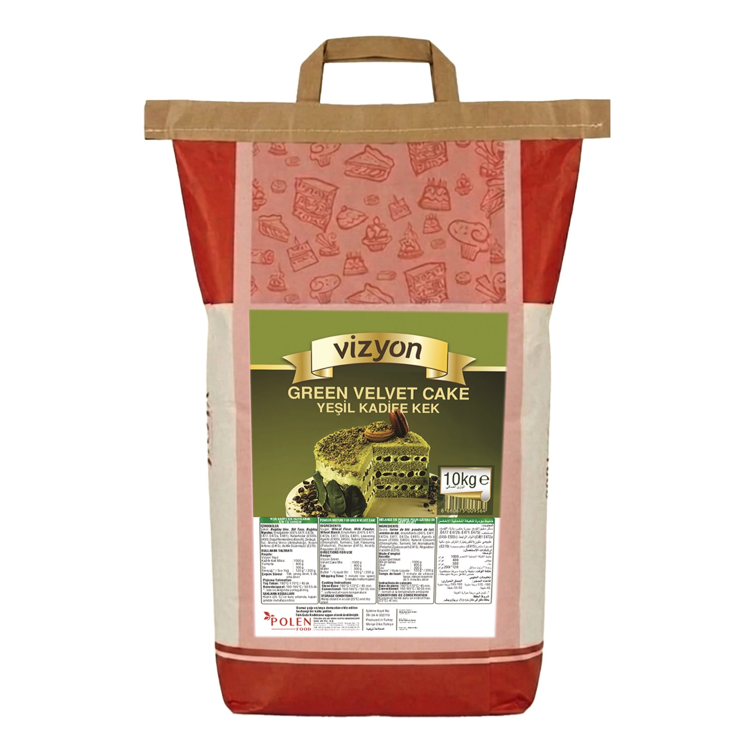 Vizyon Yeşil Kadife Kek Miksi (Green Velvet) 10 Kg