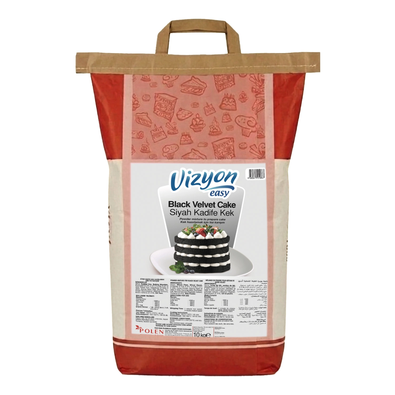 Vizyon Easy Siyah Kadife Kek Karışımı 10 Kg (Black Velvet Cake)