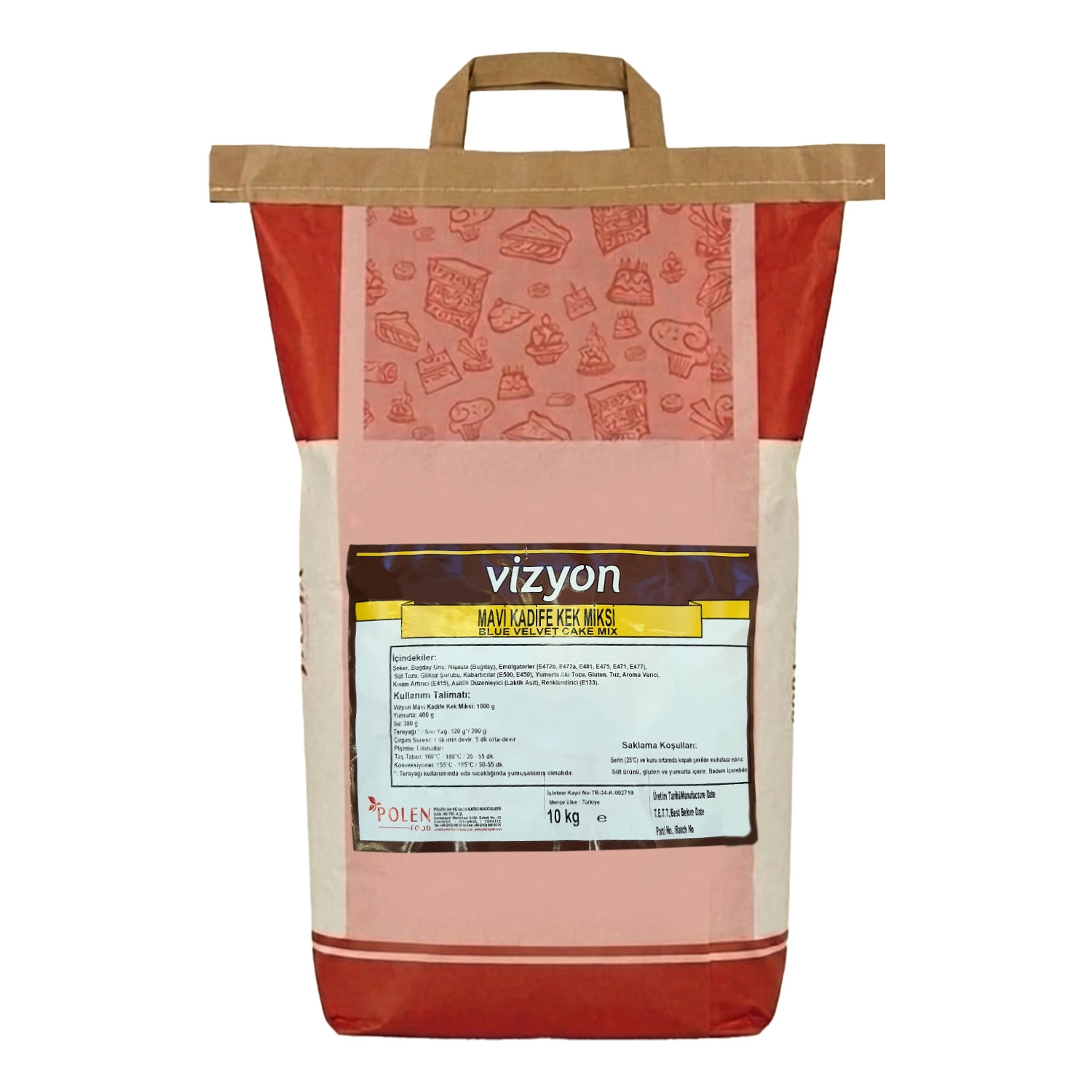 Vizyon Mavi Kadife Kek Miksi 10 kg - Blue Velvet Mix