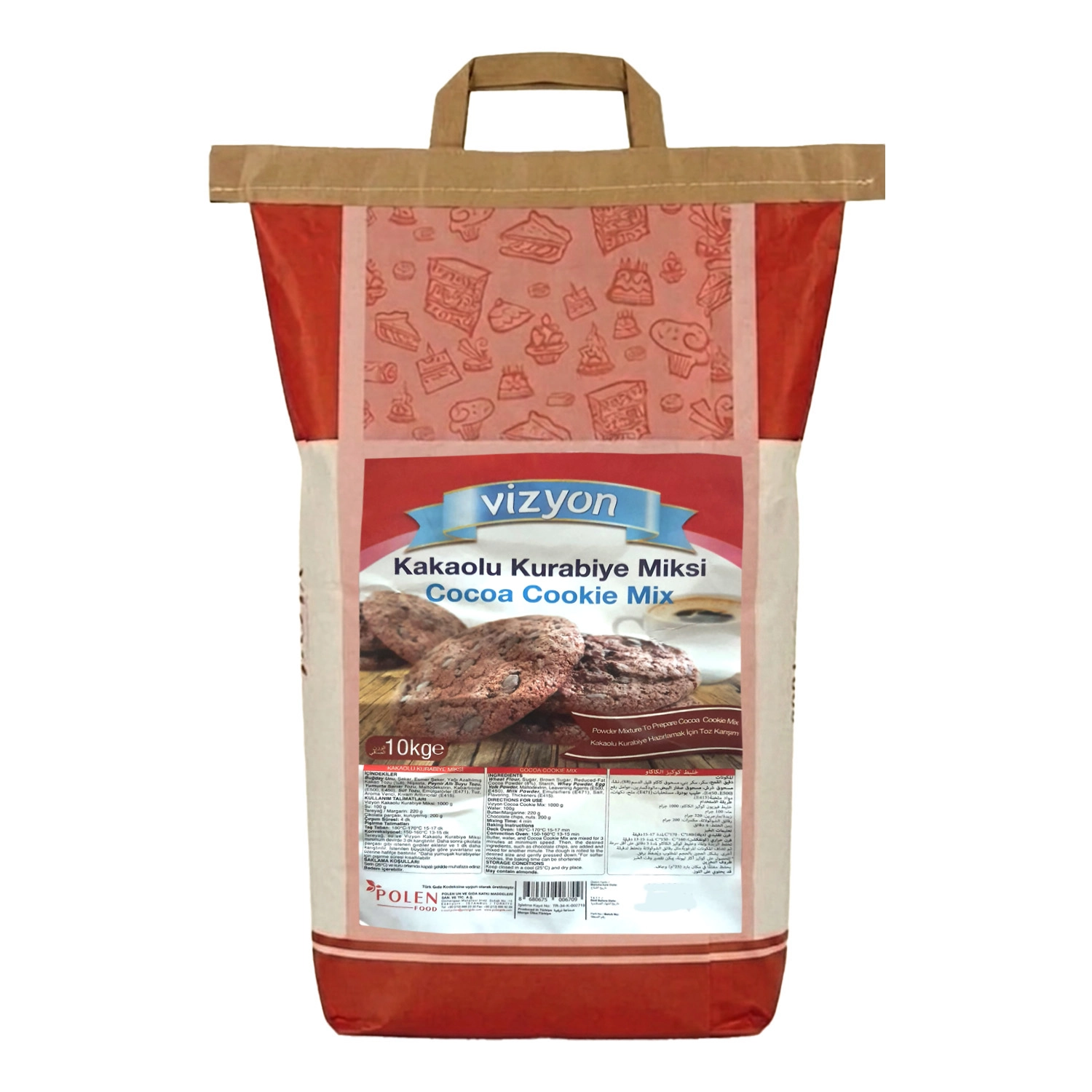 Vizyon Kakaolu Kurabiye Miksi Toz Karışım 10 Kg