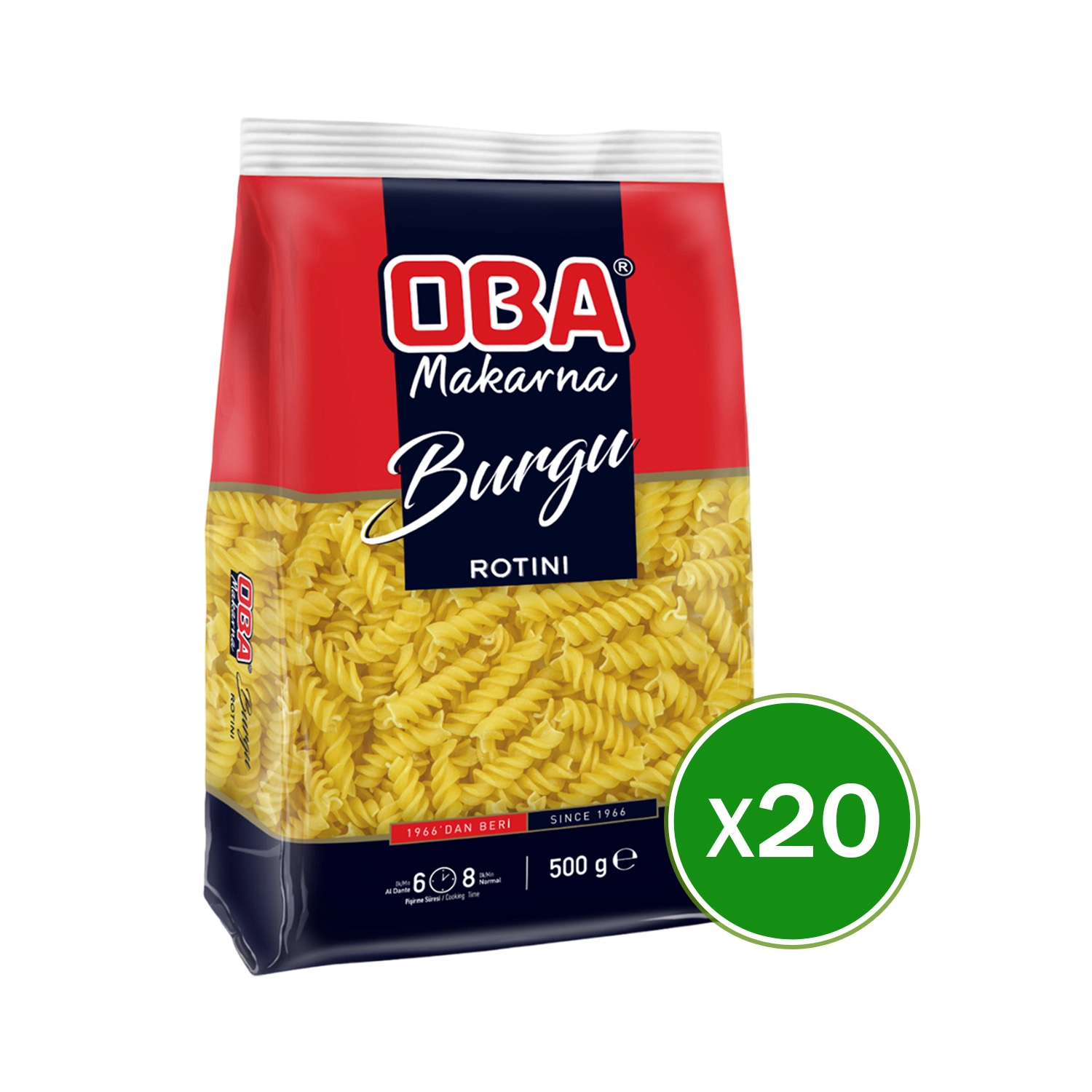 Oba Makarna Burgu 500 Gr X 20 Adet