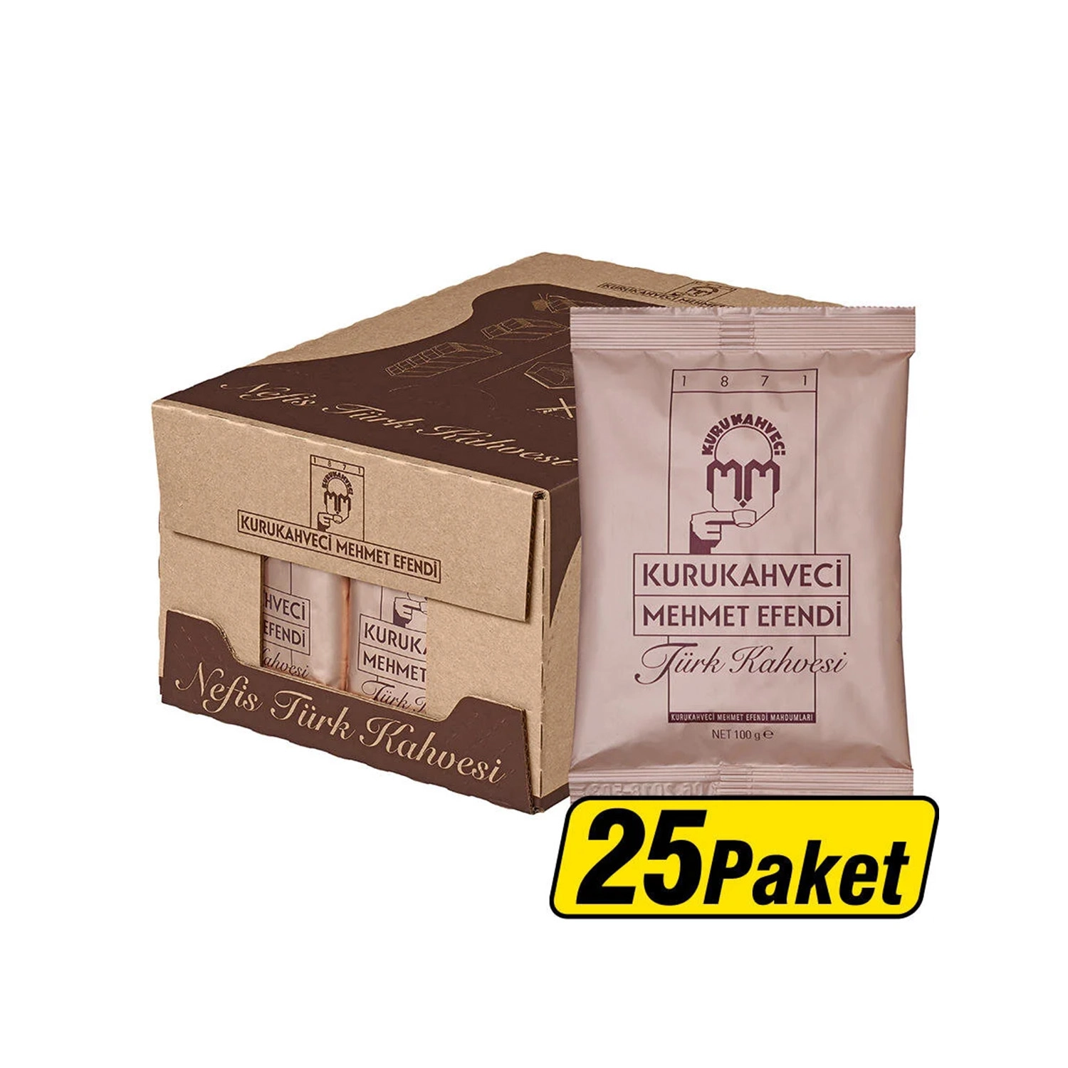 Mehmet Efendi Türk Kahvesi 100 Gr X 25 Adet (Kolisiyle)