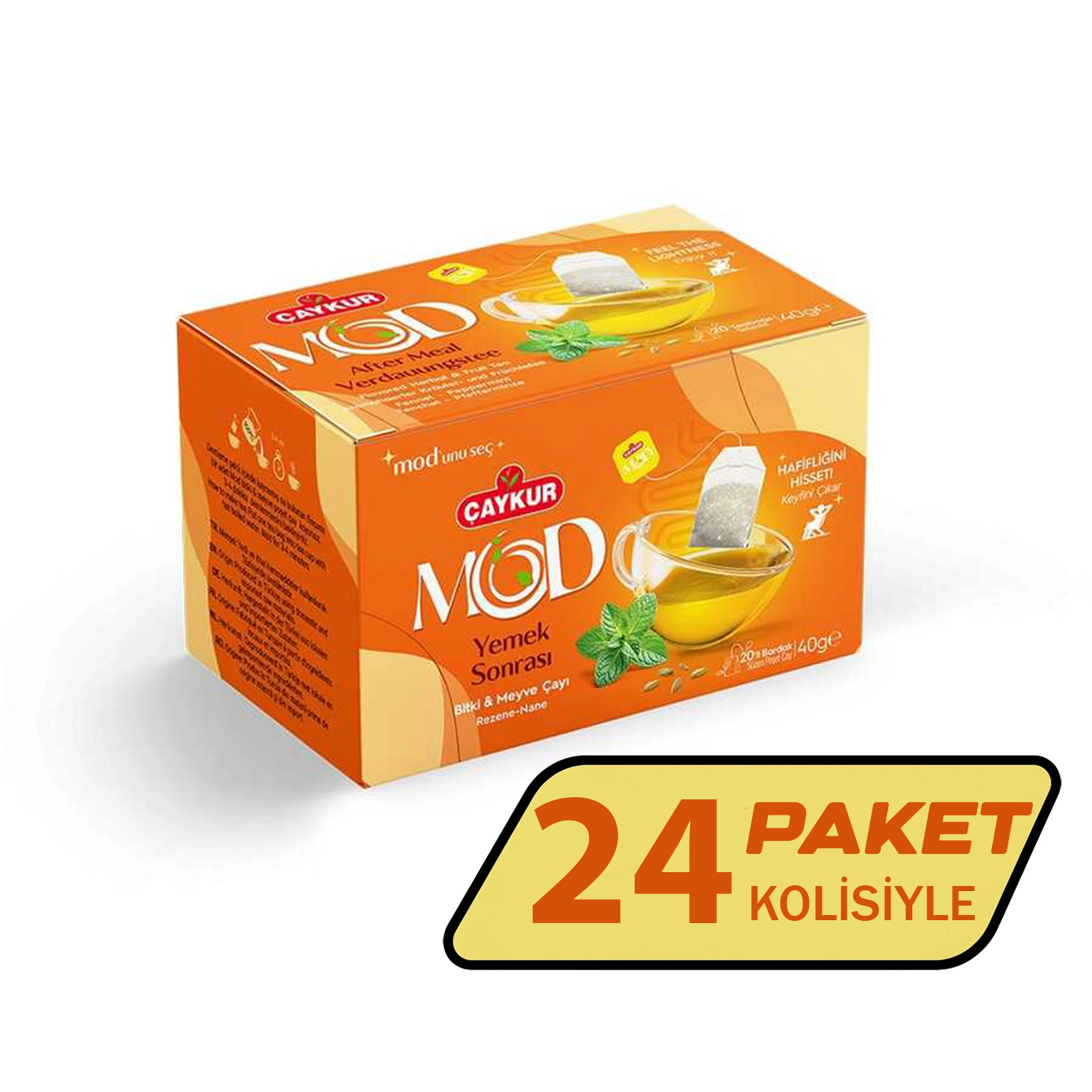 Çaykur Mod Yemek Sonrası Bitki ve Meyve Çayı 20’li Bardak Poşet 40 g X 24 Adet