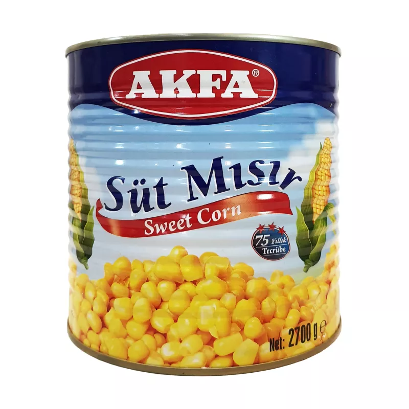 Akfa Haşlanmış Tane Süt Mısır Konservesi 2700 g