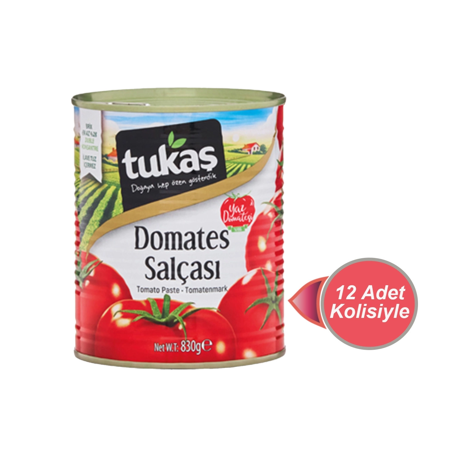 Tukaş Domates Salçası 830 g X 12 Adet (Kolisiyle)