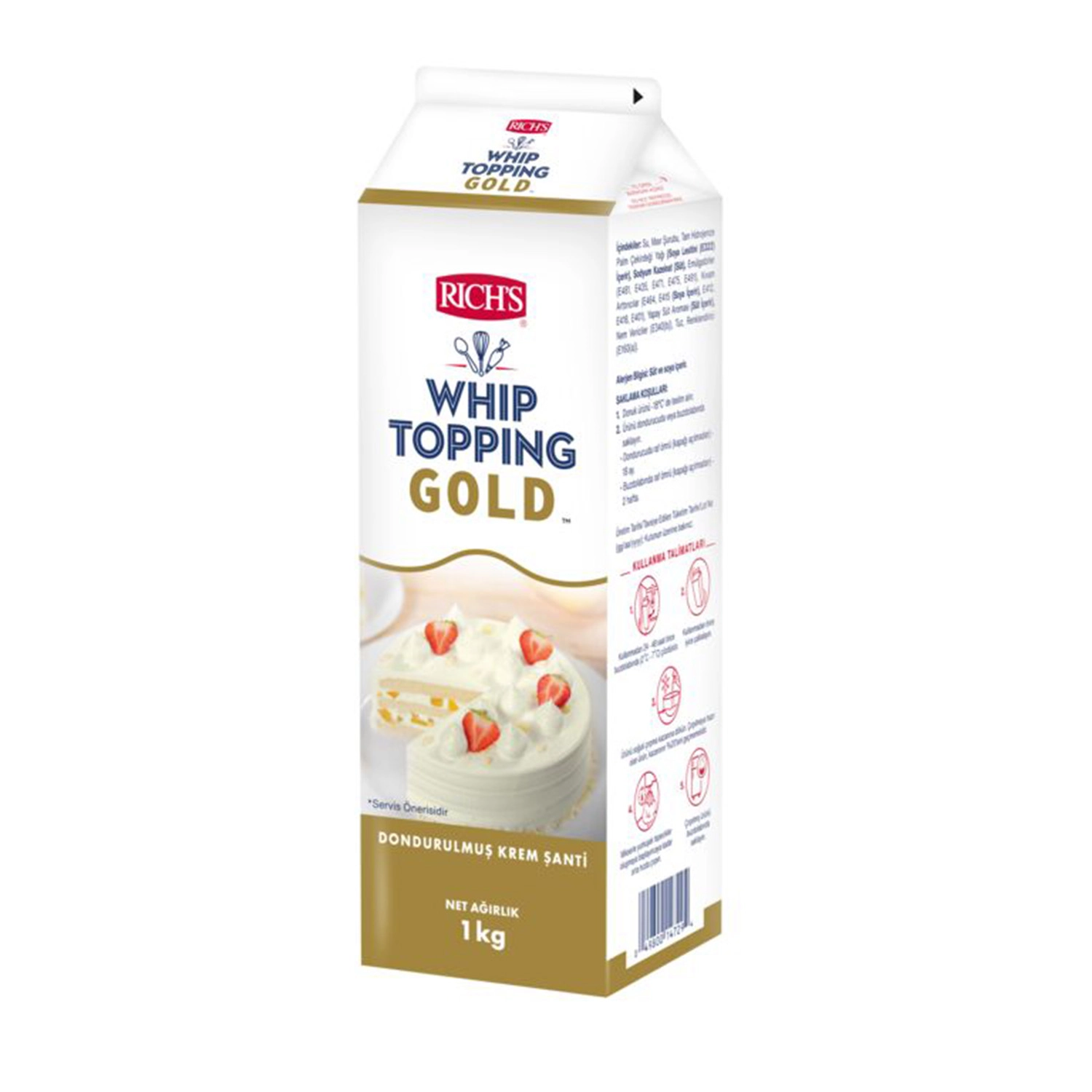 Rich’s Whip Topping Gold 1 kg – Bitkisel Yağlı Dondurulmuş Krem Şanti
