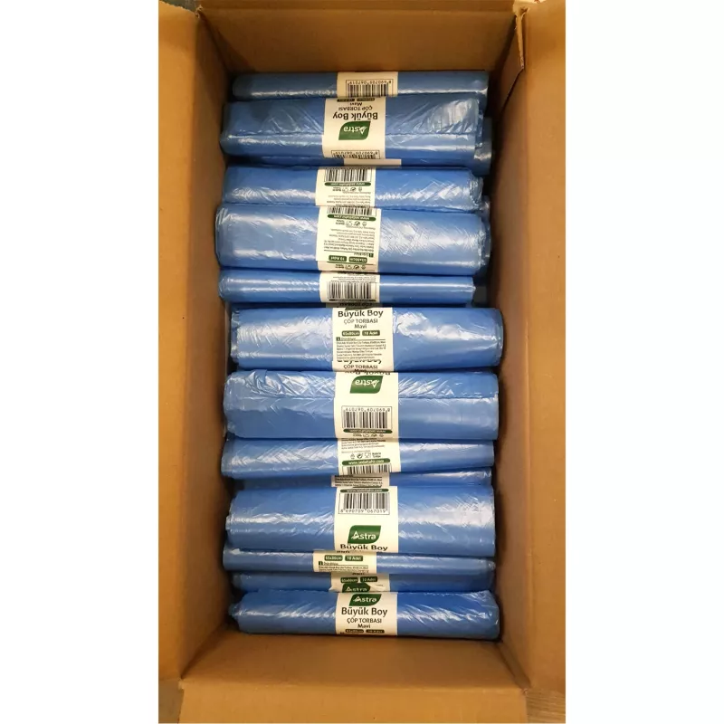 Çöp Poşeti 75 Gr Büyük Boy Mavi 65*80 50 Li (Kolisiyle)