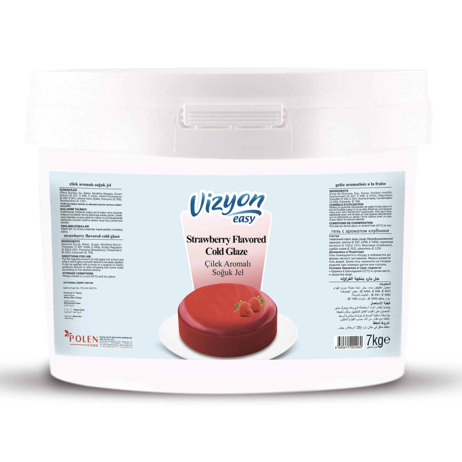 Vizyon Easy Çilek Aromalı Soğuk Pasta Jeli 7 Kg