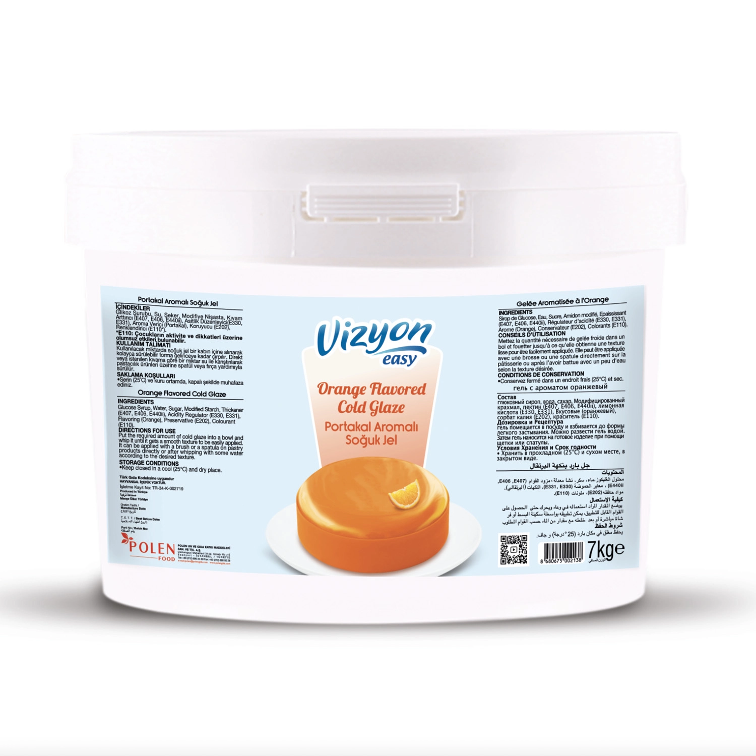 Vizyon Easy Portakal Aromalı Soğuk Pasta Jeli 7 Kg