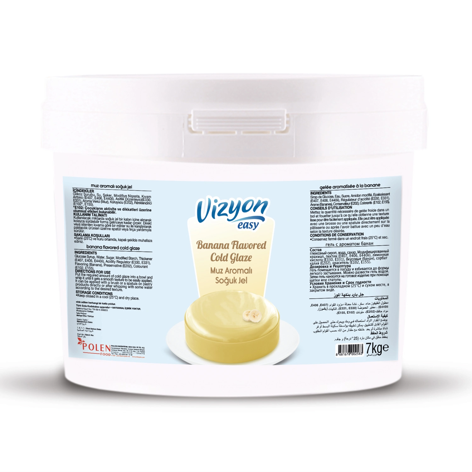 Vizyon Easy Muz Aromalı Soğuk Pasta Jeli 7 Kg
