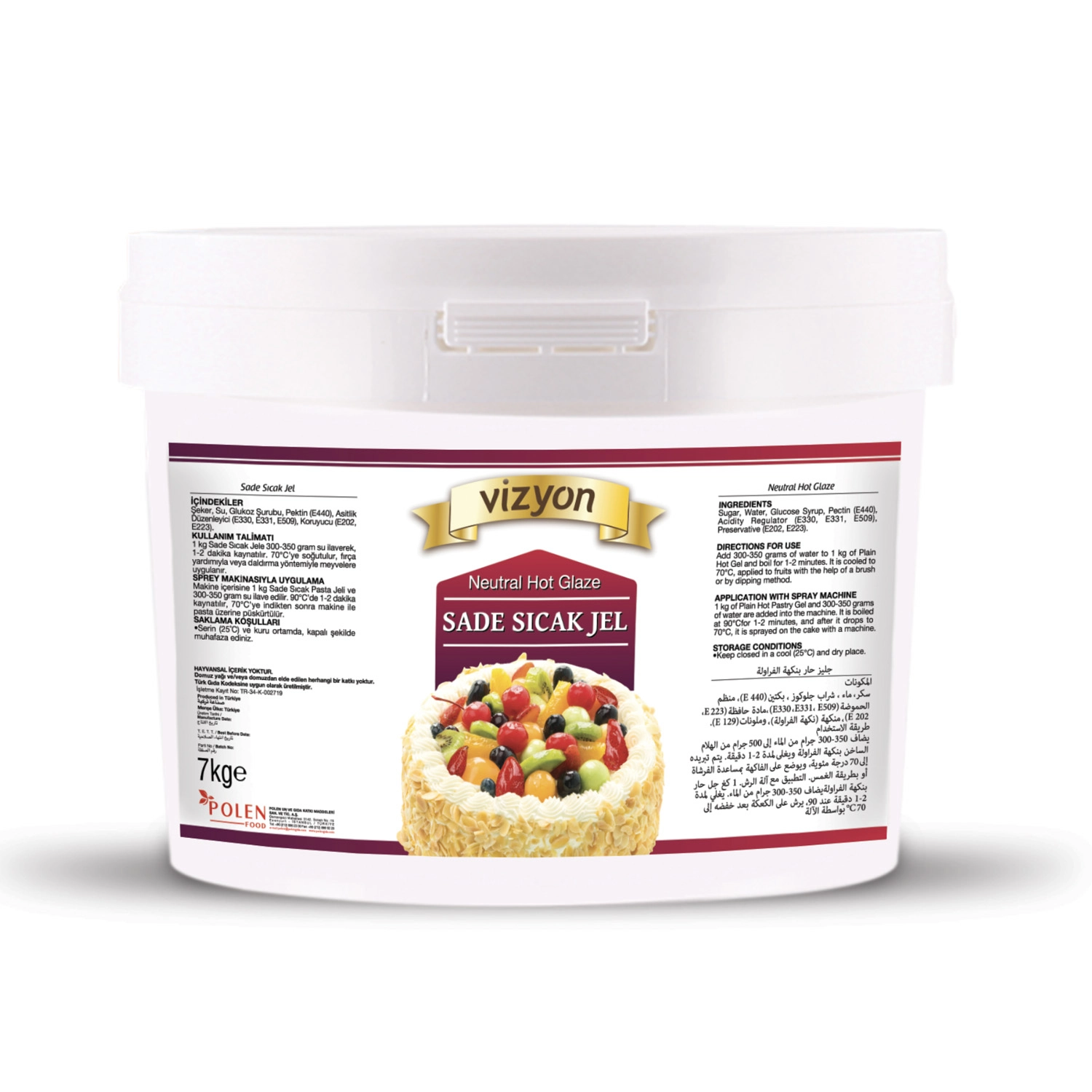 Vizyon Sıcak Pasta Jeli Sade 7 Kg