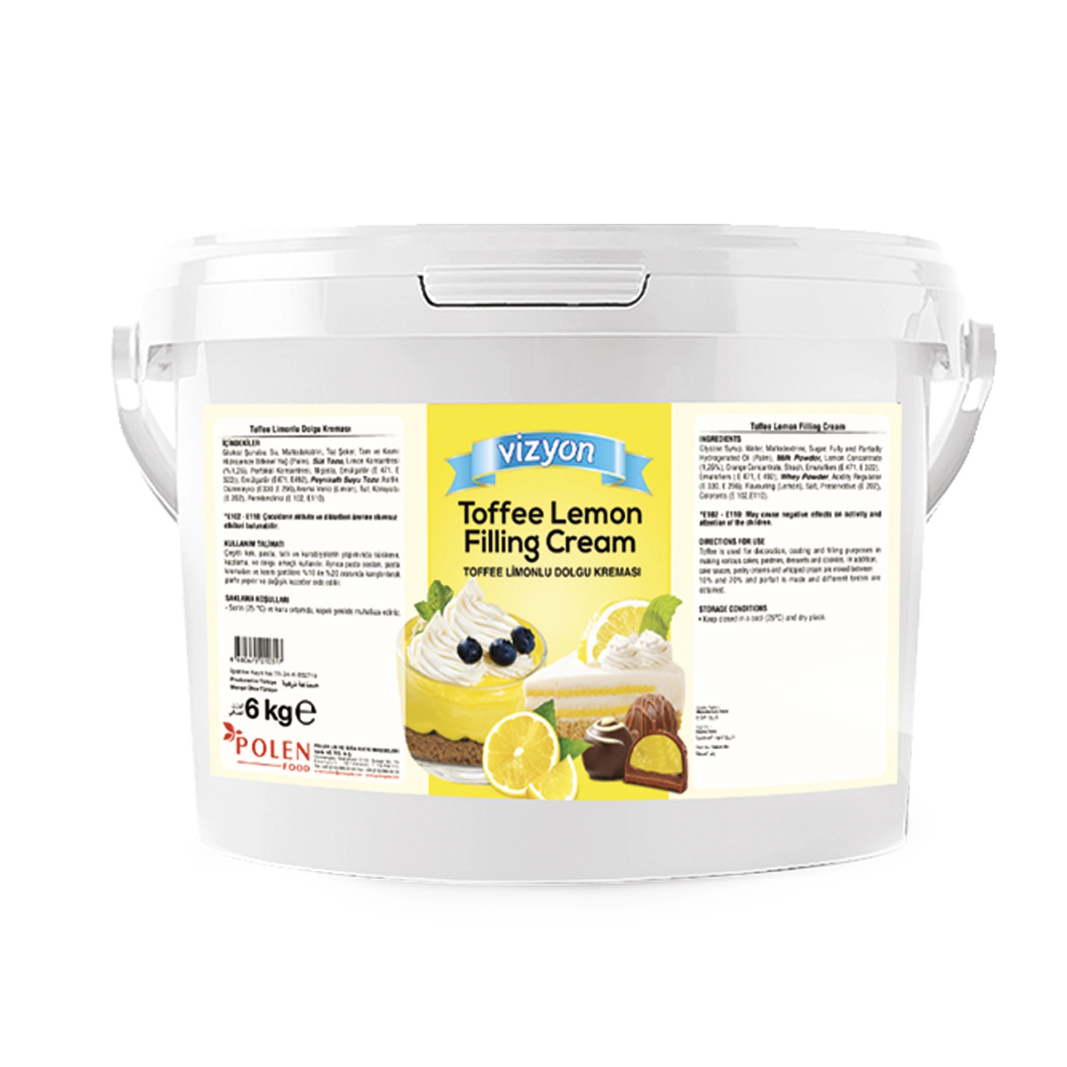 Vizyon Toffee Limonlu Hazır Dolgu Kreması 6 Kg