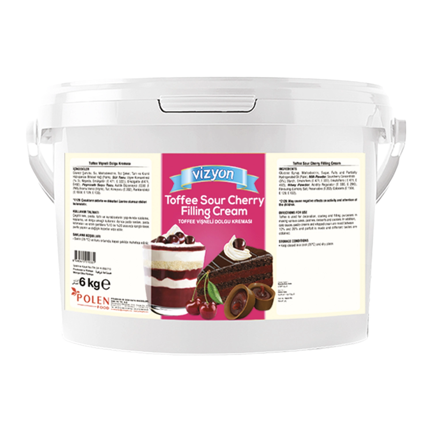 Vizyon Toffee Vişneli Pastacılık Dolgu Kreması 6 Kg