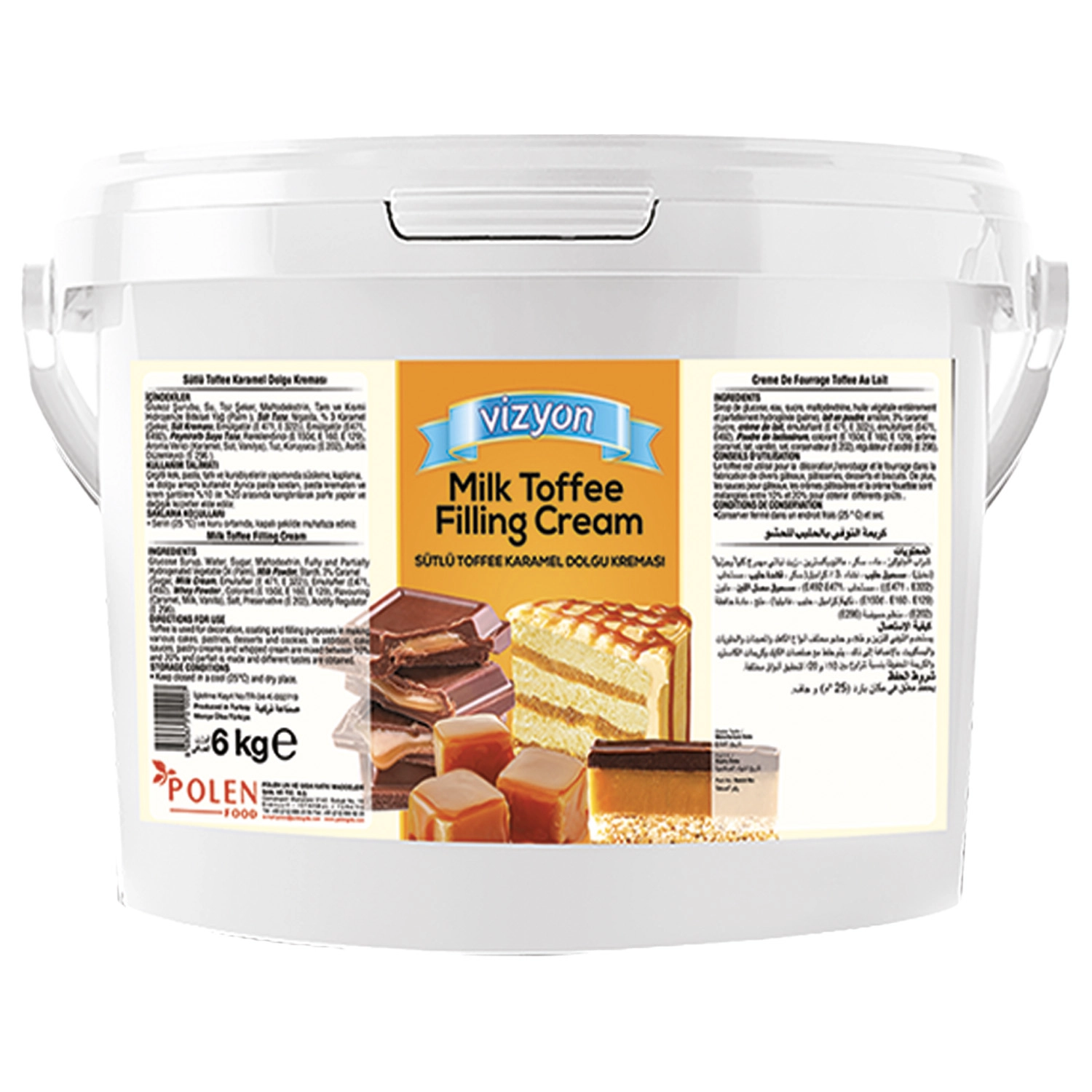Vizyon Sütlü Toffee Karamel Dolgu Kreması 6 Kg