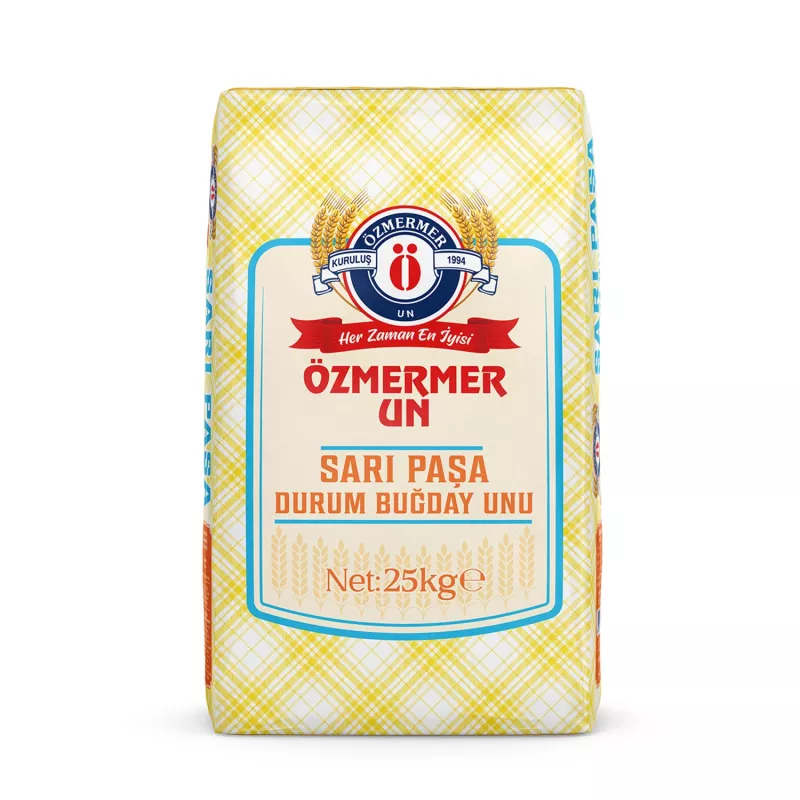 Özmermer Sarıpaşa Durum Buğday Unu 25 Kg Kraft Ambalaj