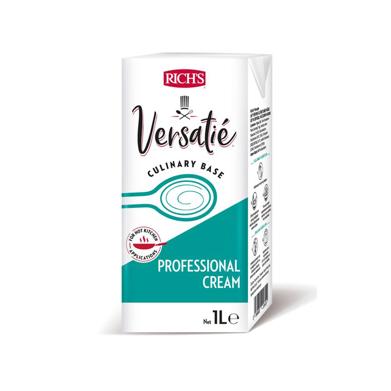 Rich’s Versatie Culinary Base Cream 1 L X 12 Adet (Kolisiyle) – Bitkisel Yağlı UHT Profesyonel Krema