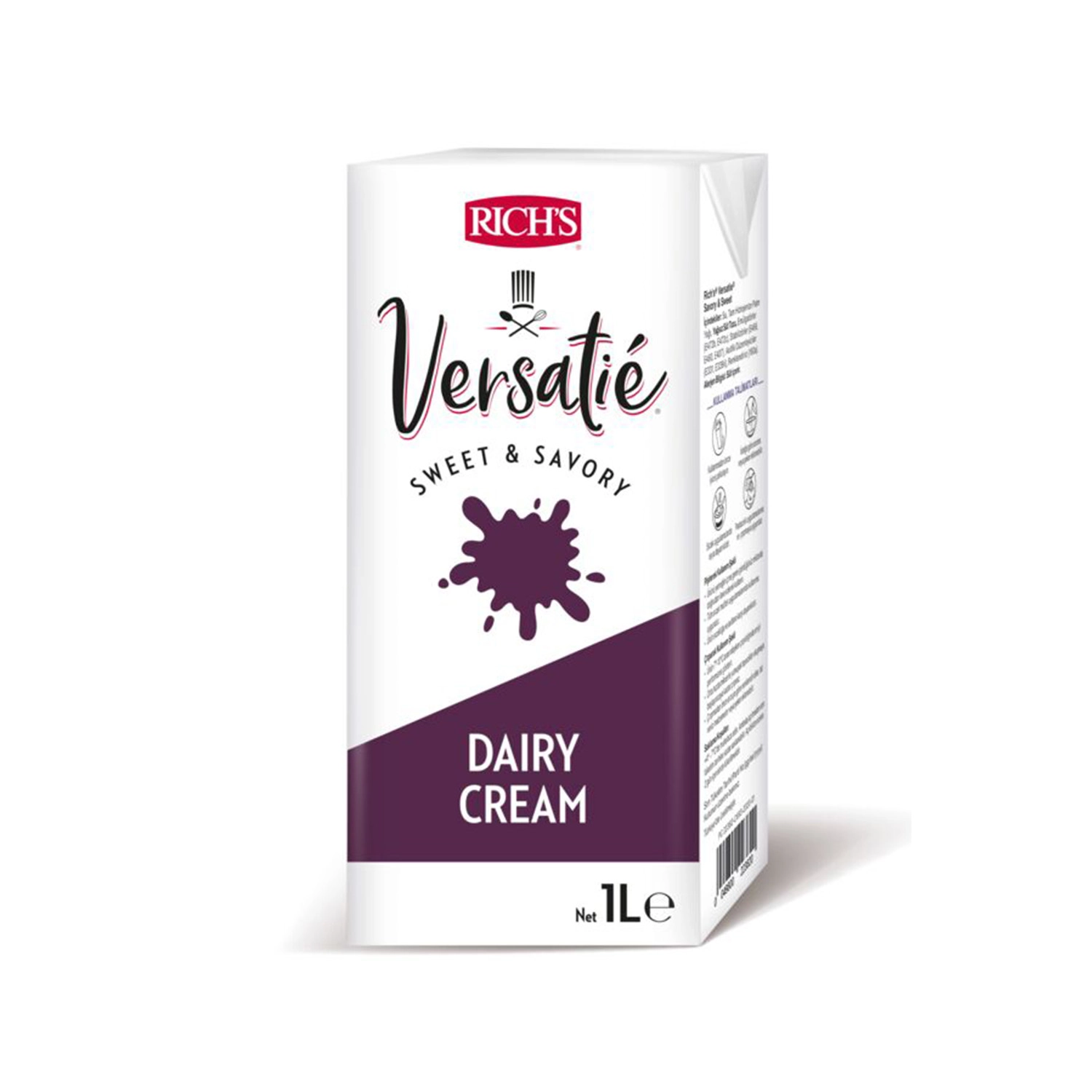 Rich’s Versatie Dairy Cream 1 L – Tatlı ve Tuzlular İçin %35 Yağlı Profesyonel Krema