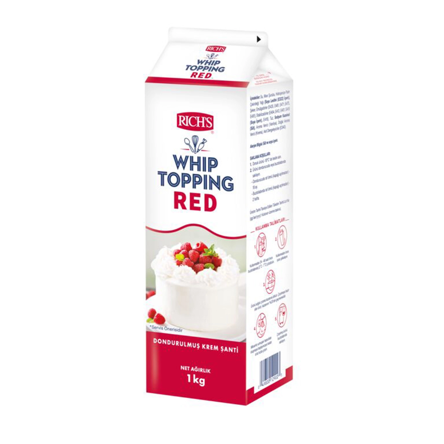 Rich’s Whip Topping Red 1 kg – Bitkisel Yağlı Dondurulmuş Krem Şanti