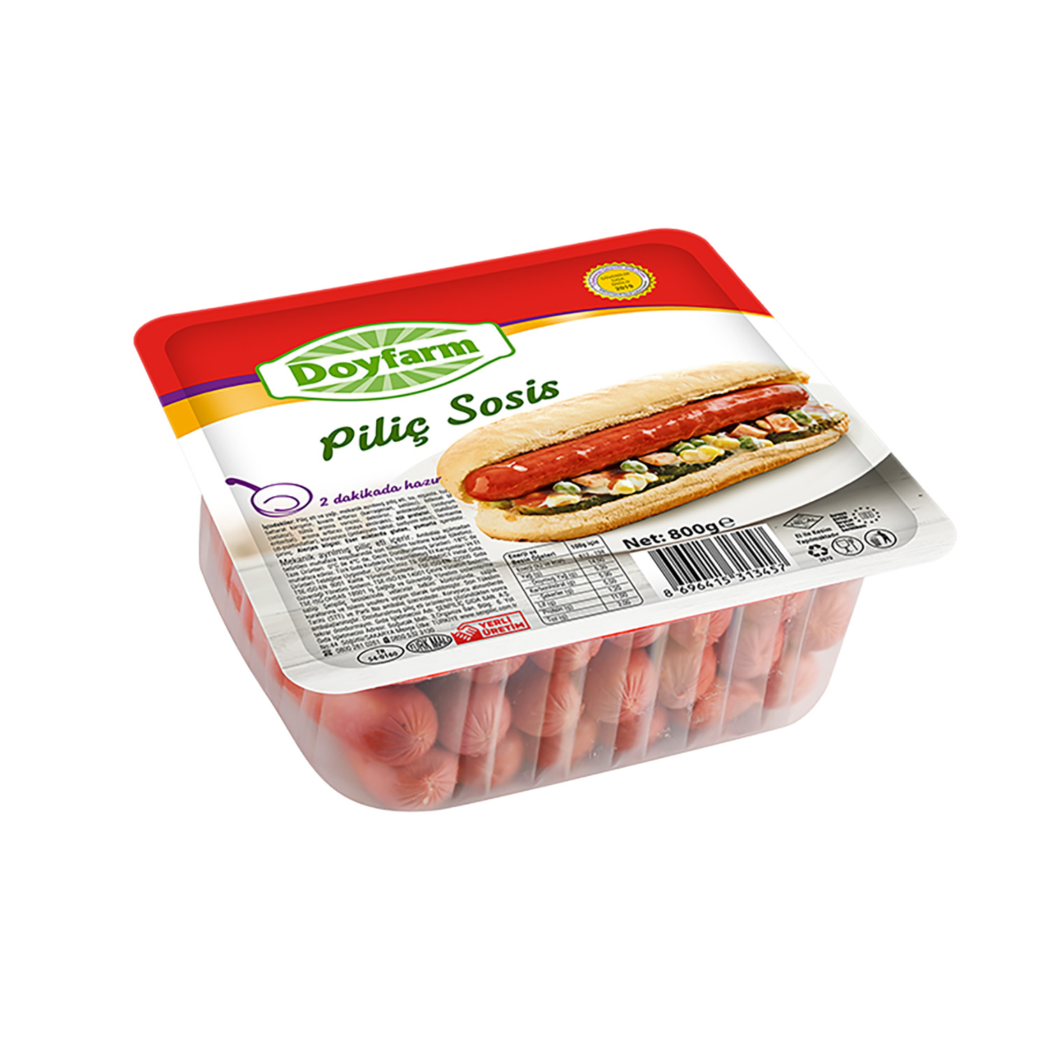Doyfarm Piliç Uzun Sosis 800 GR.  (Şenpiliç ürünüdür.)