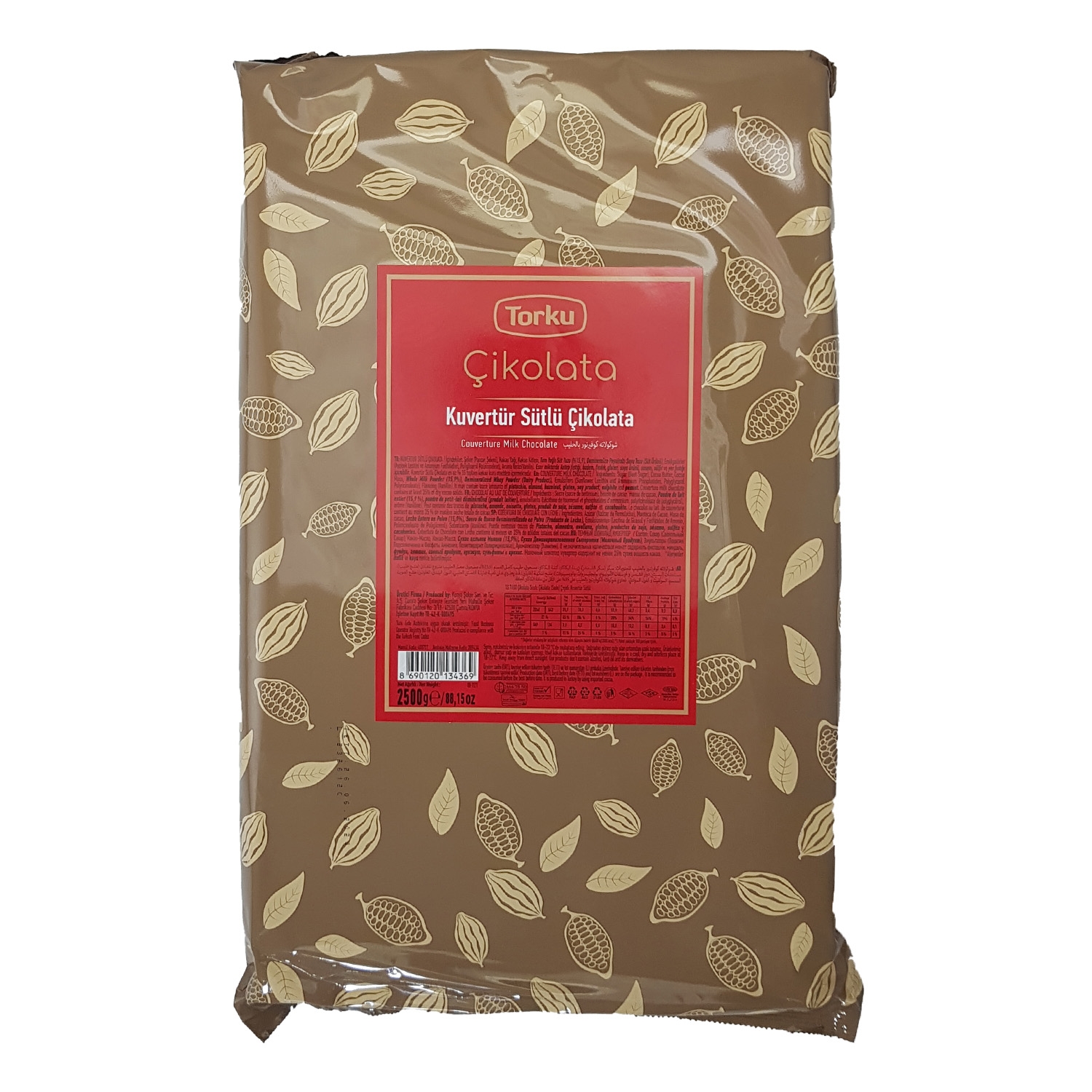 Torku Kuvertür Sütlü Çikolata Blok 2,5 Kg.  (Ücretsiz Kargo)