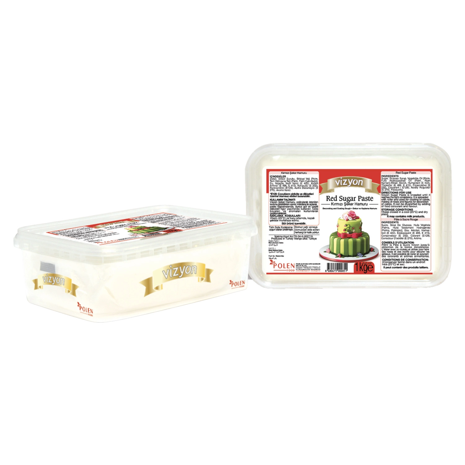 Vizyon Kırmızı Şeker Hamuru 1 Kg