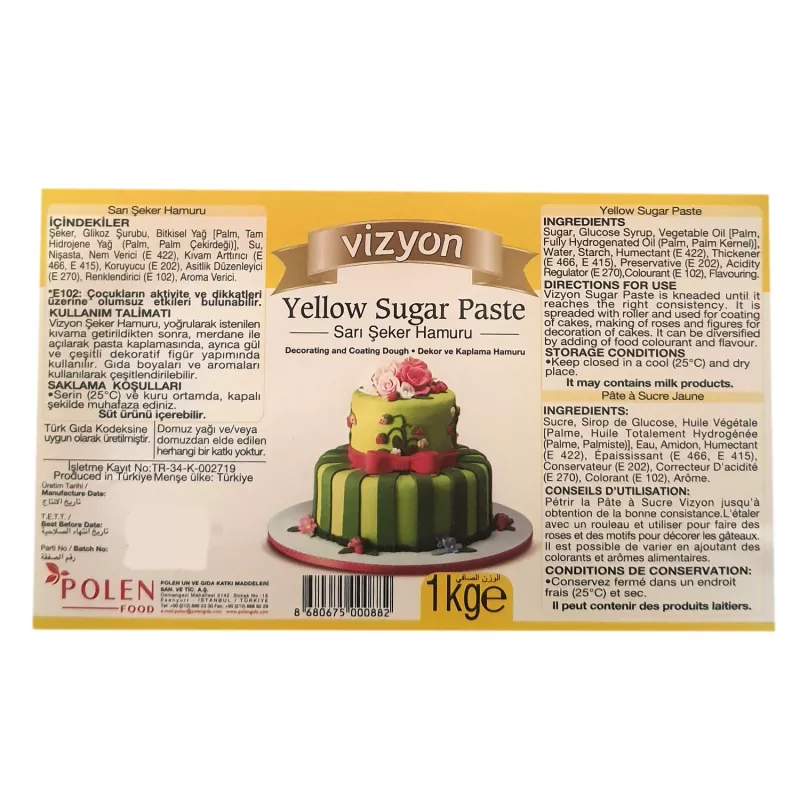 Vizyon Sarı Şeker Hamuru 1 Kg