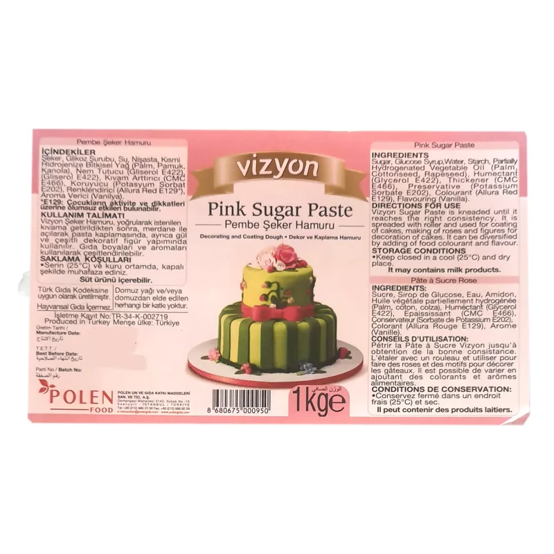 Vizyon Pembe Şeker Hamuru 1 Kg
