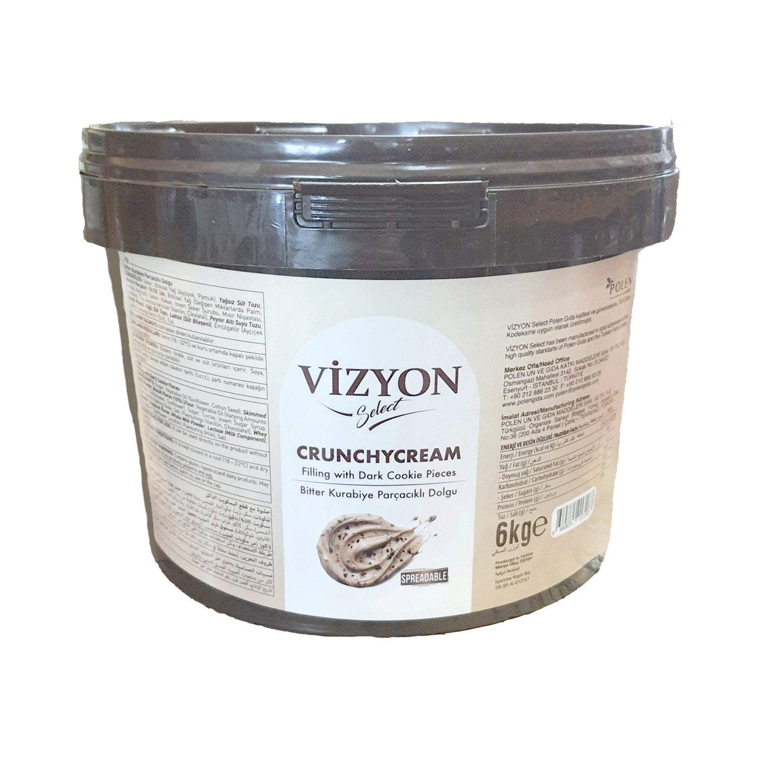 Vizyon Select CrunchyCream Bitter Kurabiye Parçacıklı Dolgu 6 Kg