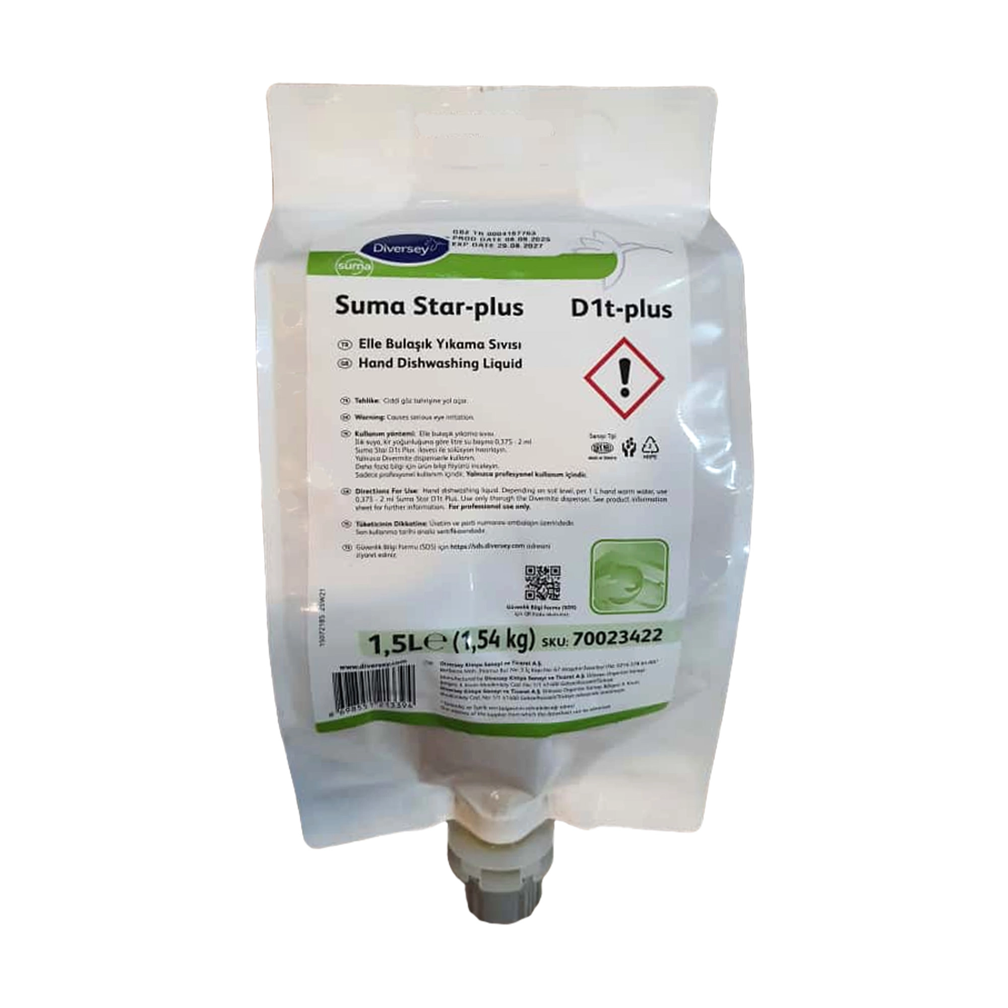 Diversey Suma Star-plus D1t-plus Elde Bulaşık Yıkama Deterjanı 1.5L