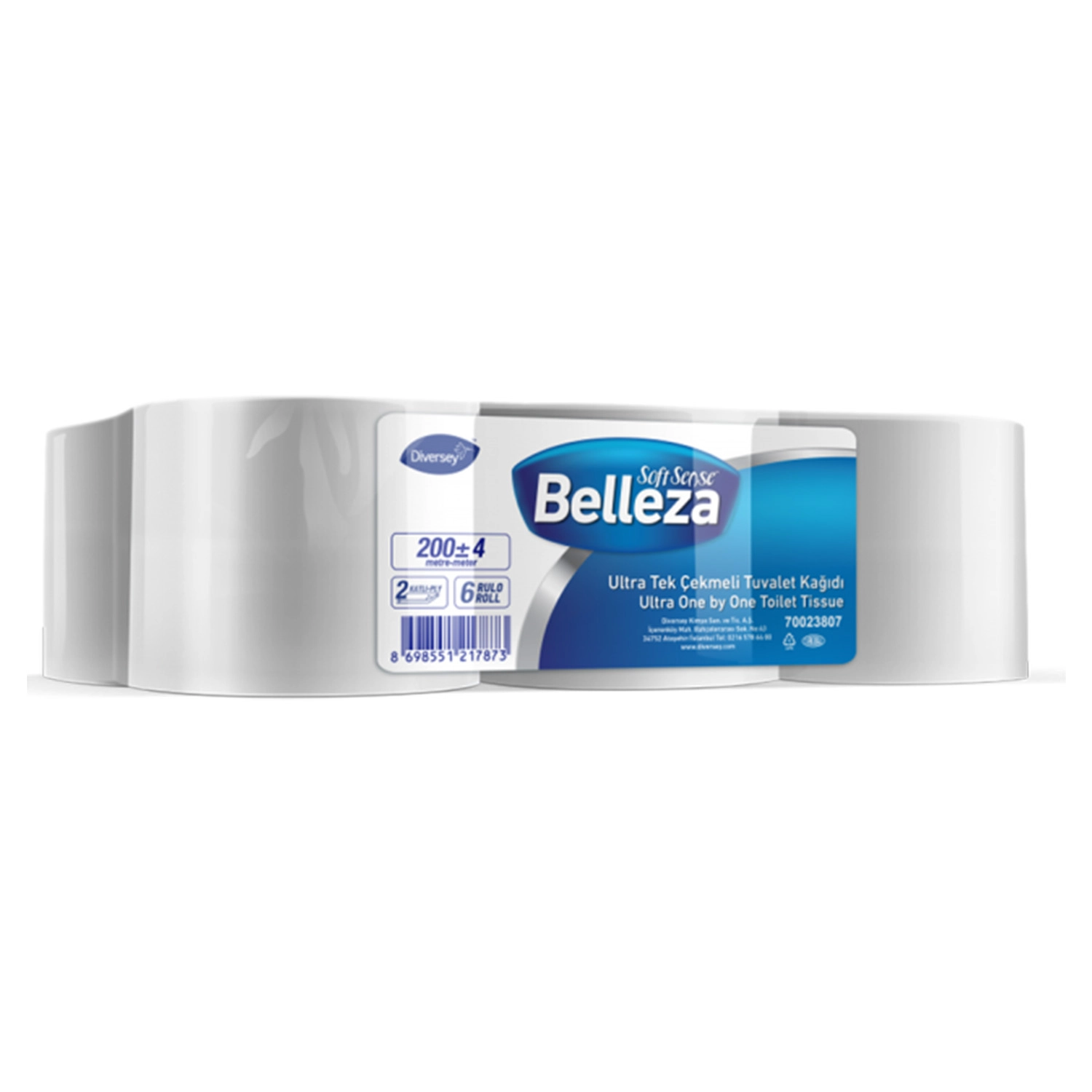 Diversey Belleza Ultra Tek Çekmeli Tuvalet Kağıdı 200m X 6 Adet