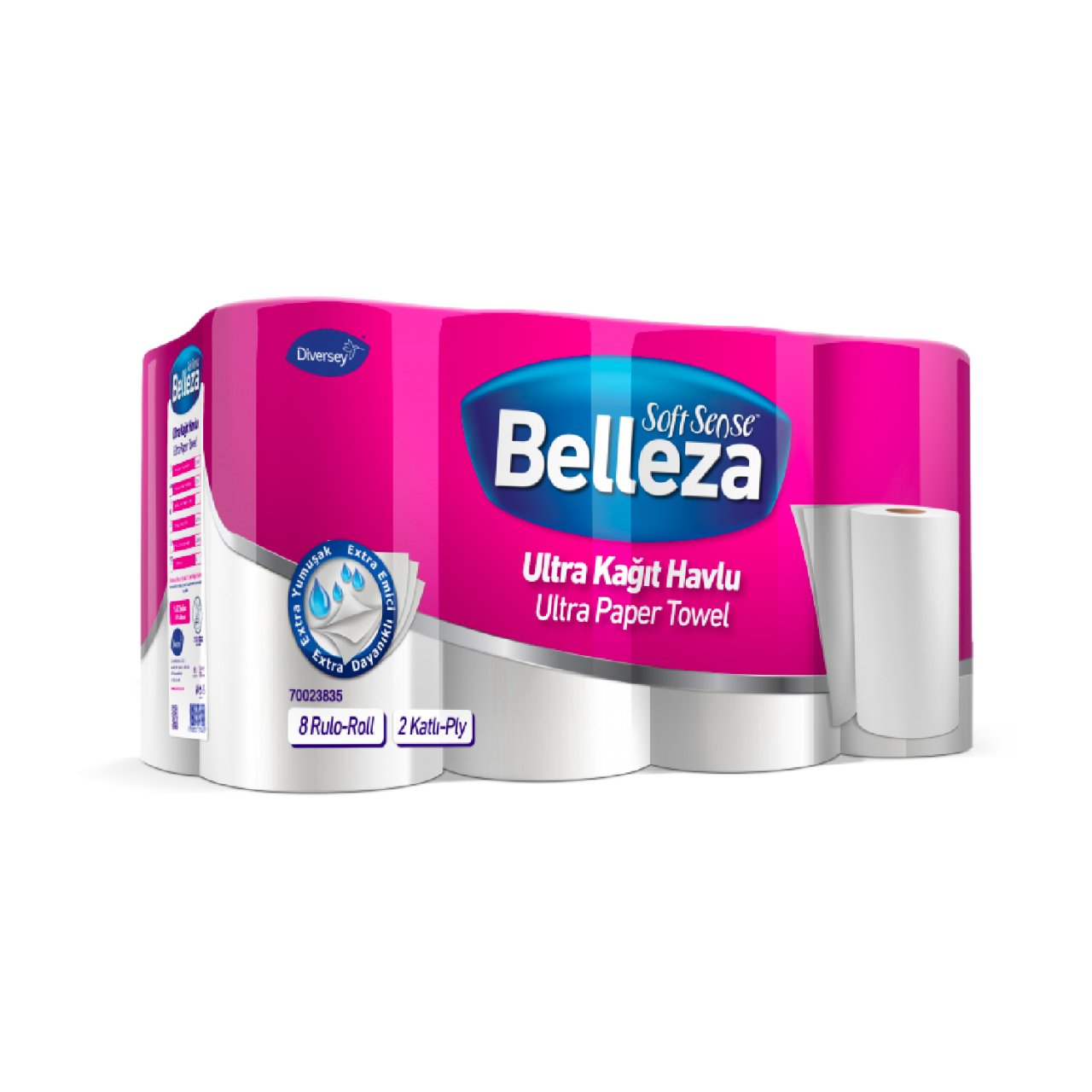 Diversey Belleza Soft Sense Ultra Kağıt Havlu 24 Adet (8 Rolu X 3 Paket)