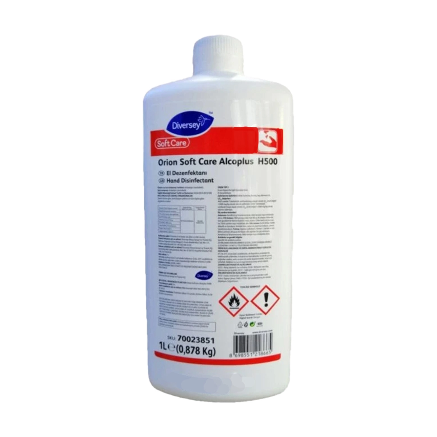 Diversey Orion Soft Care Alcoplus H500 Antibakteriyel El Dezenfektanı 1 L