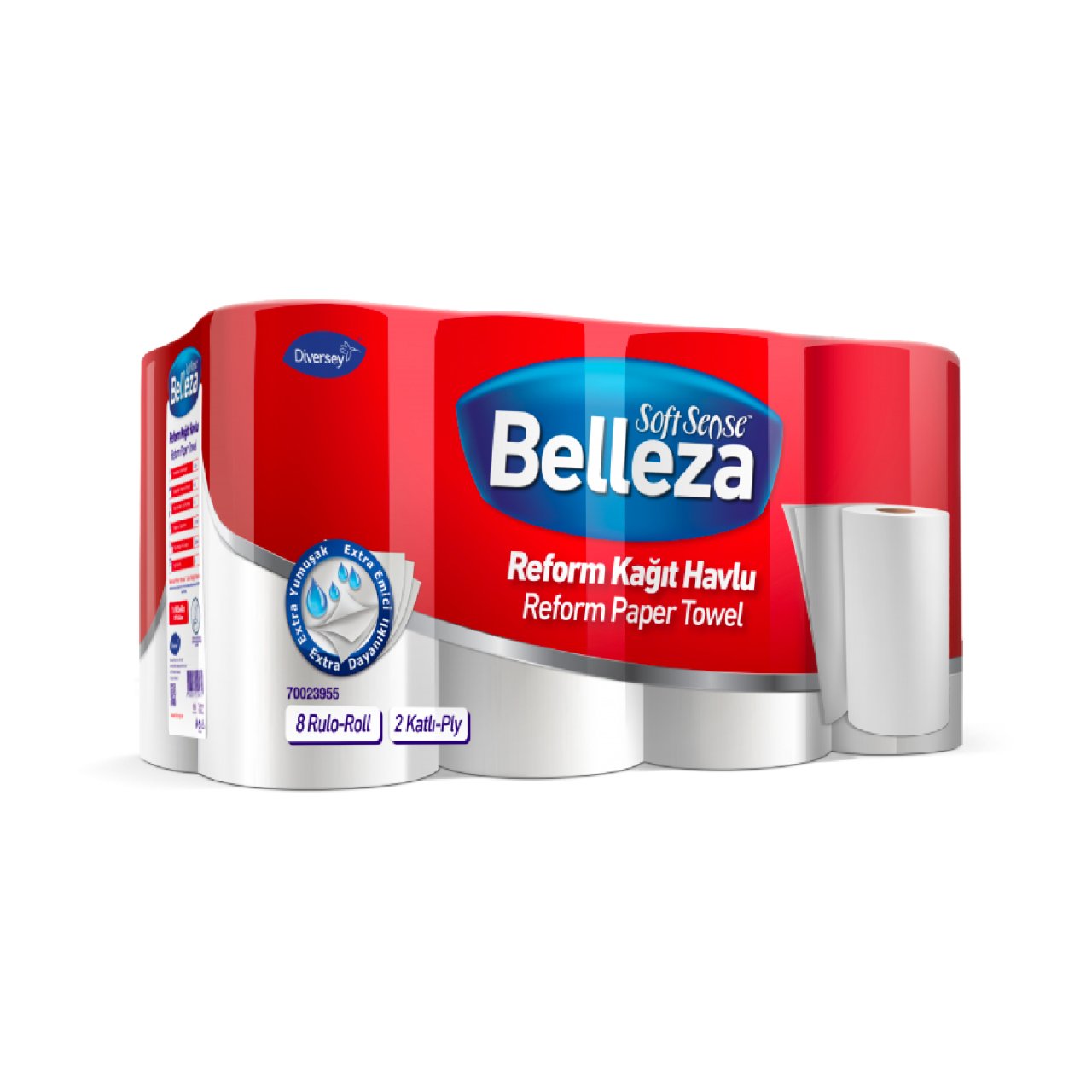 Diversey Belleza Reform Kağıt Havlu 8 Rulo X 3 Paket 24 Adet