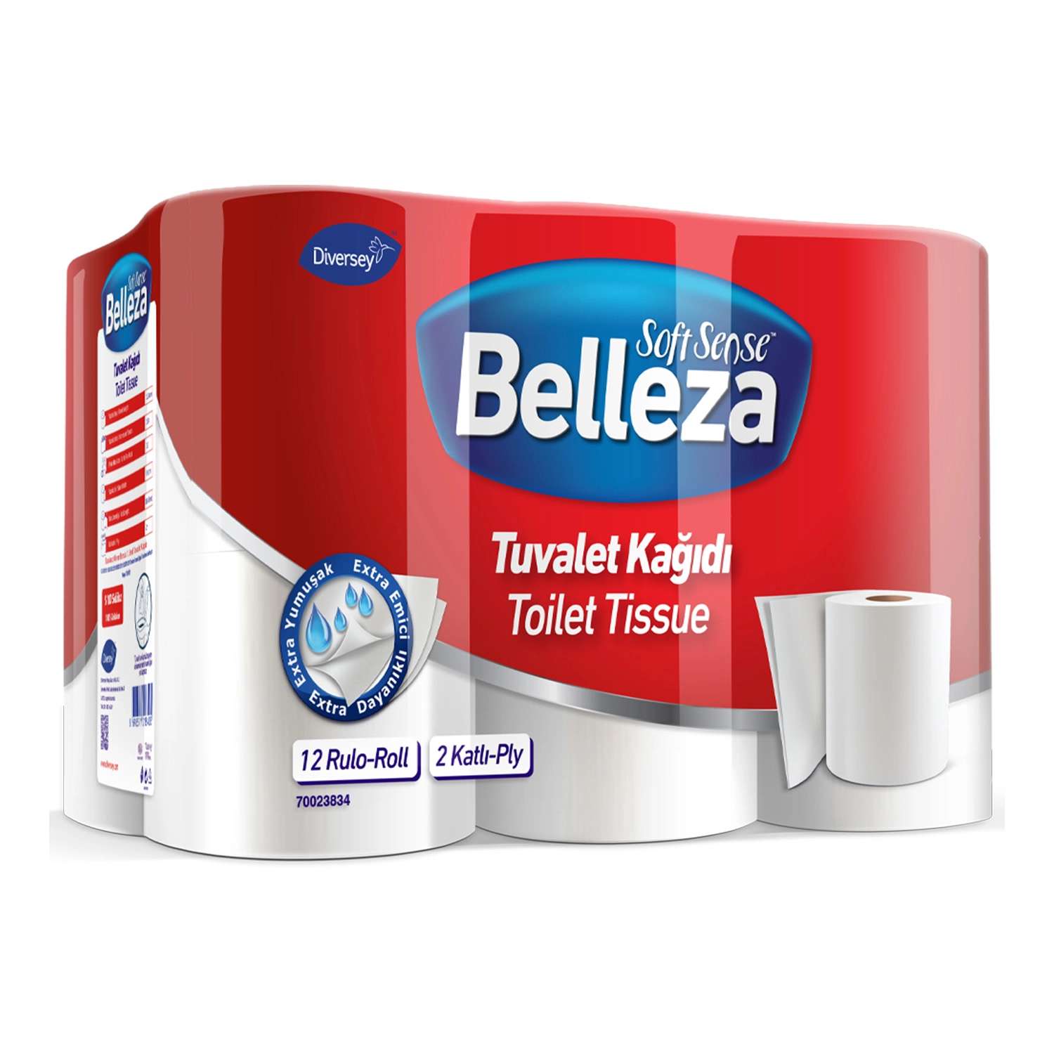 Diversey Belleza Tuvalet Kağıdı 150 Yaprak 48 Adet (12 Rulo x 4 Paket)
