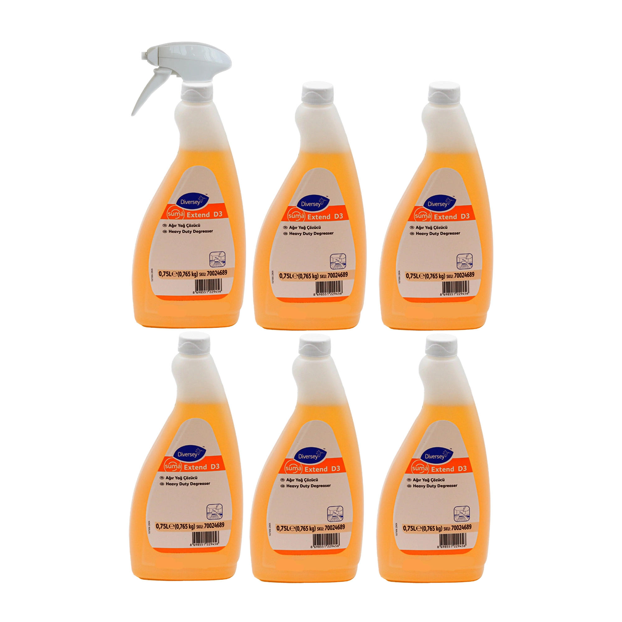 Diversey Suma Extend D3 Ağır Yağ Çözücü 750 Ml X 6 Adet