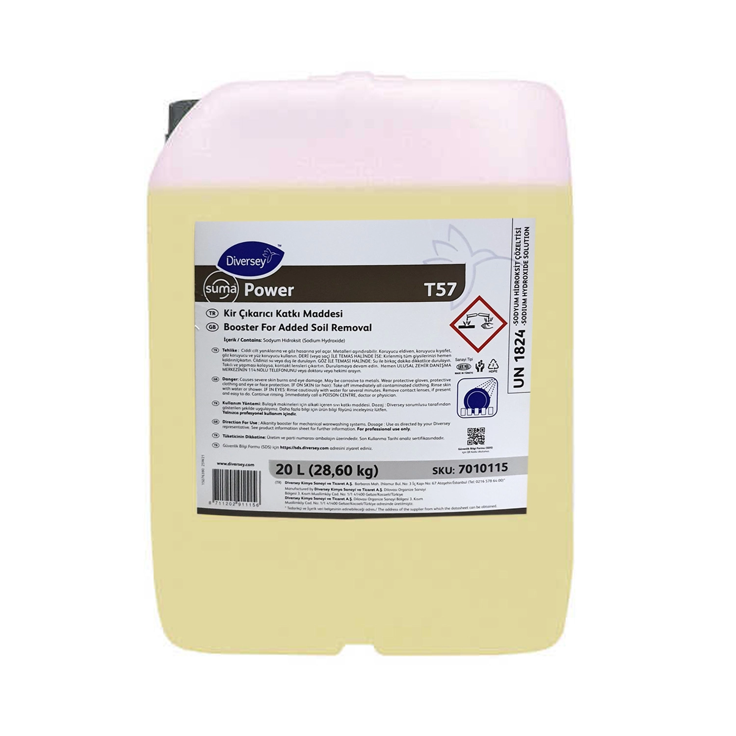Diversey Suma Power T57 Bulaşık Makineleri İçin Kir Çıkarıcı Katkı Maddesi 20 L (28,60 kg)
