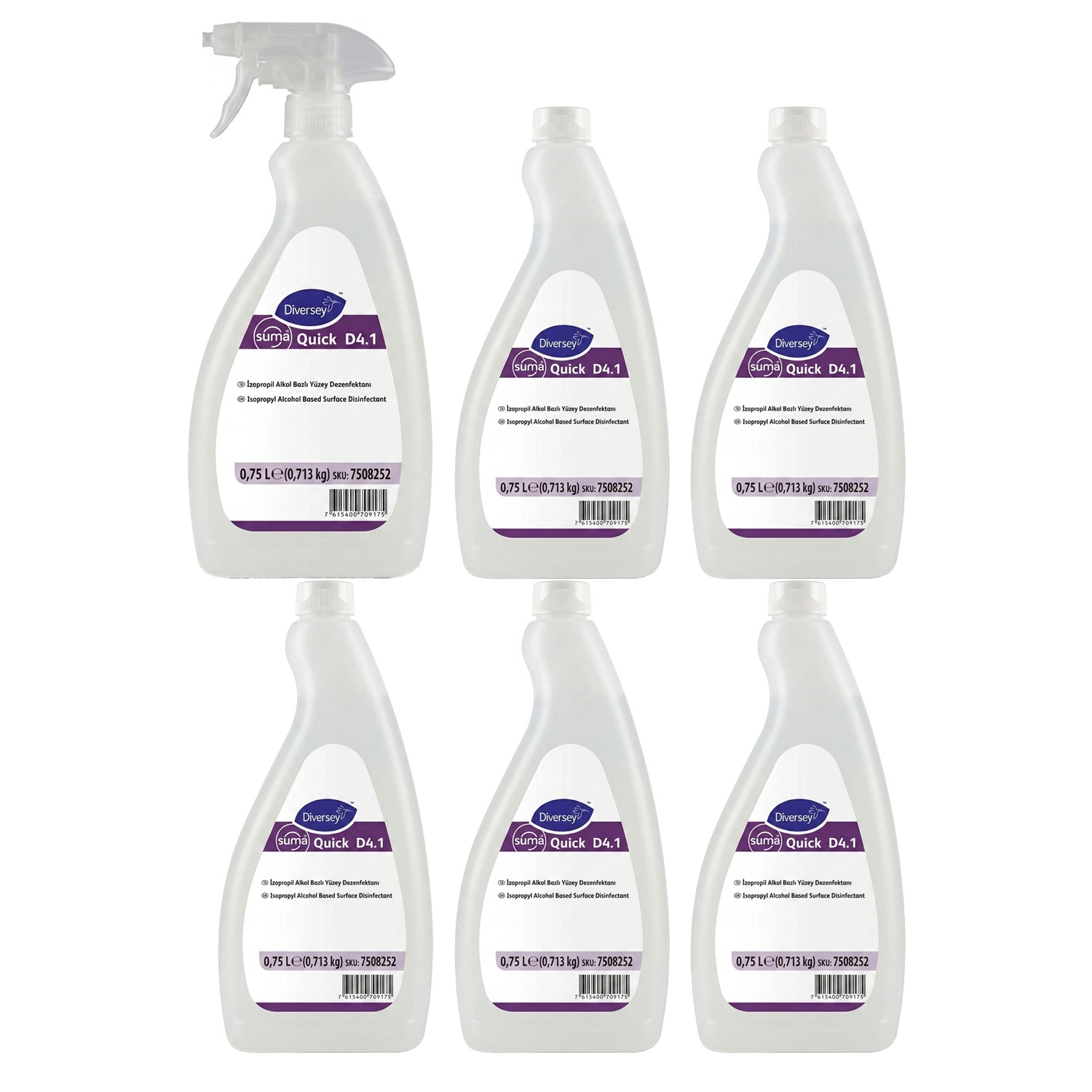 Diversey Suma Quick D4.1 Alkol Bazlı Yüzey Temizleyici 750ml X 6 Adet
