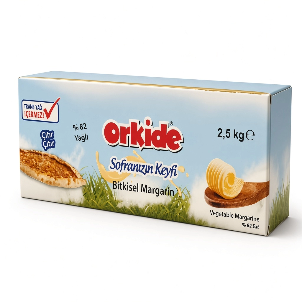 Orkide Sofranızın Keyfi Bitkisel Margarin %82 Yağlı 15 kg (2,5 Kg X 6 Adet)