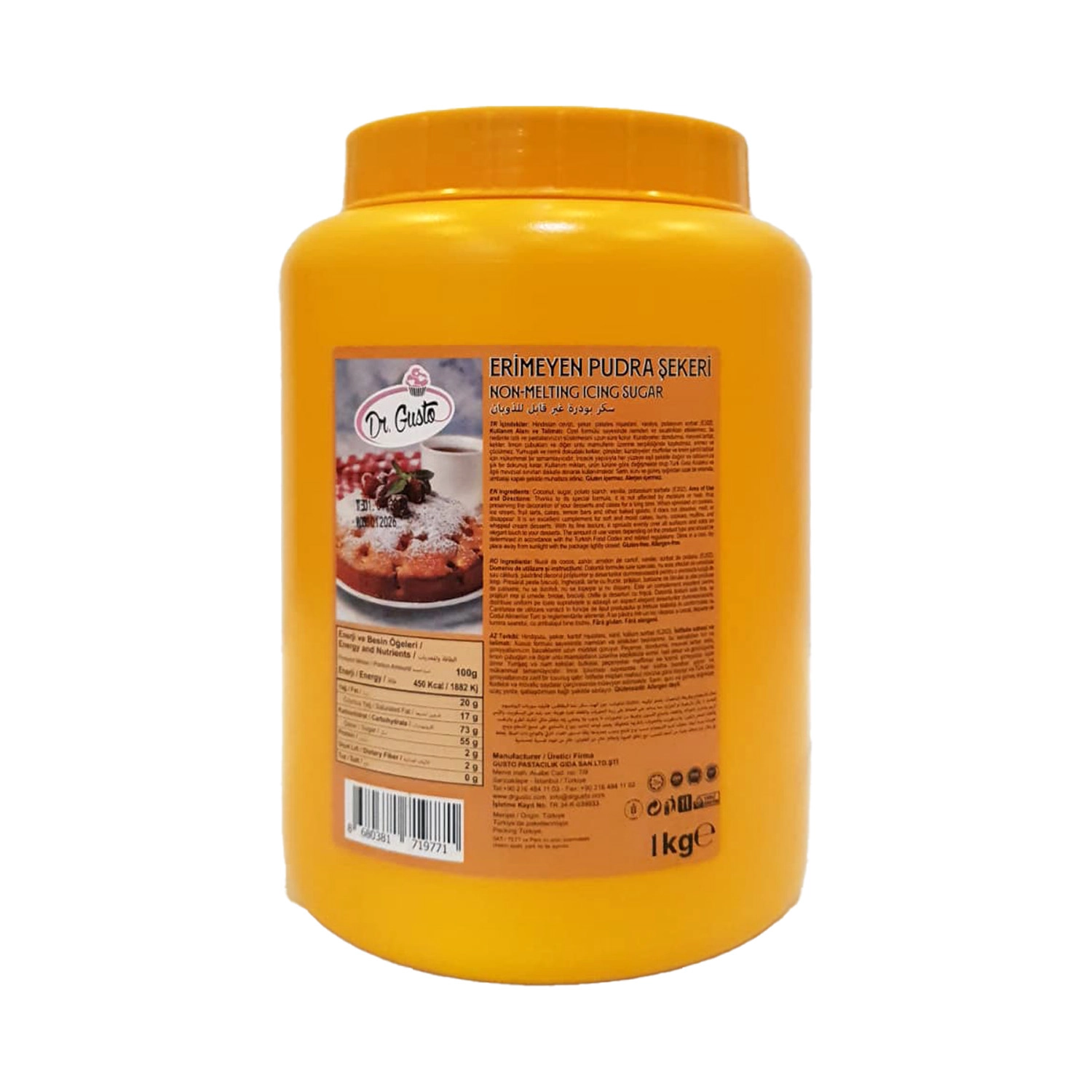 Dr.Gusto Erimeyen Pudra Şekeri 1 Kg