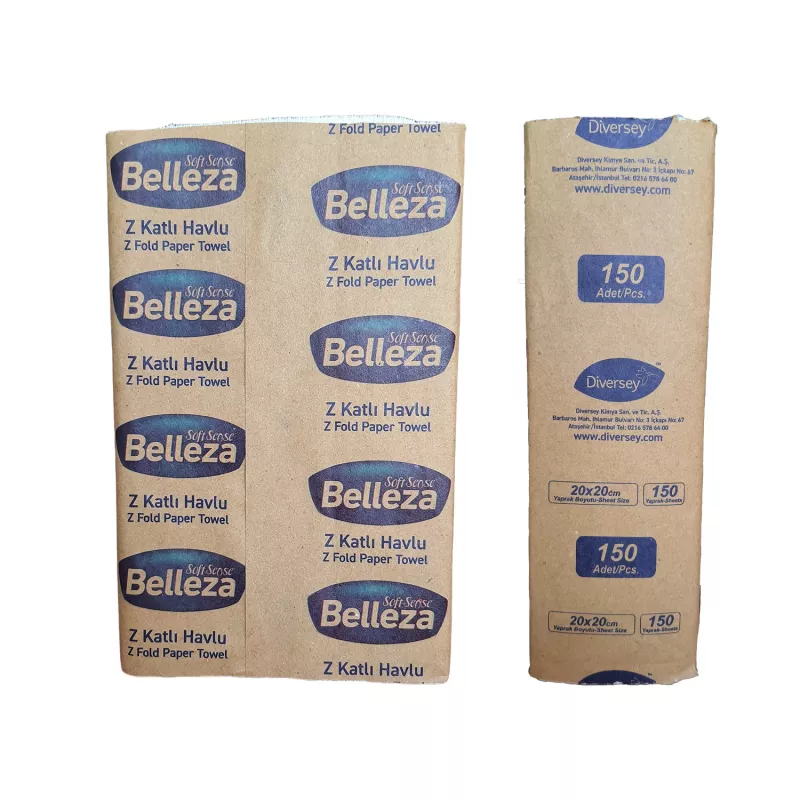 Diversey Belleza Z Katlı Dispanser Havlu 20X20 cm 150 Yaprak X 12 paket
